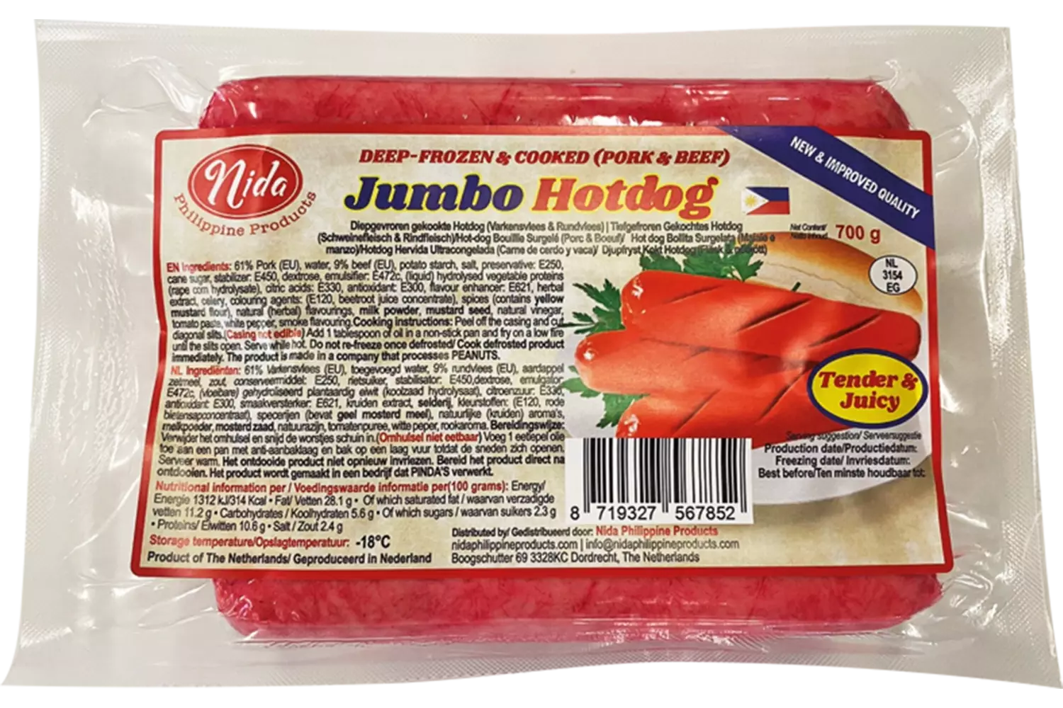 Nida - Hotdog Jumbo 700g