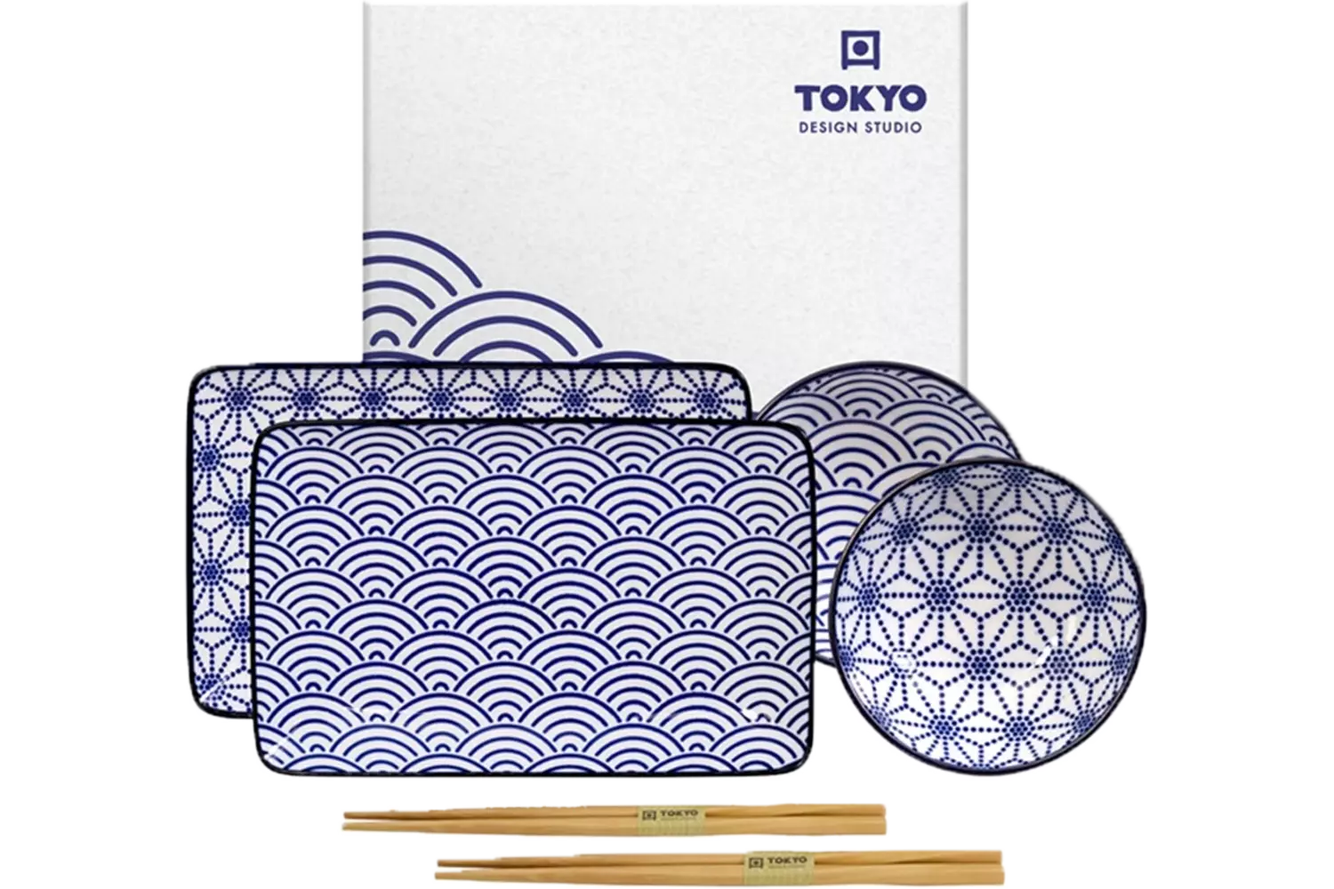 Tokyo Design Studio - Sushi Plate Giftset Nippon Blue