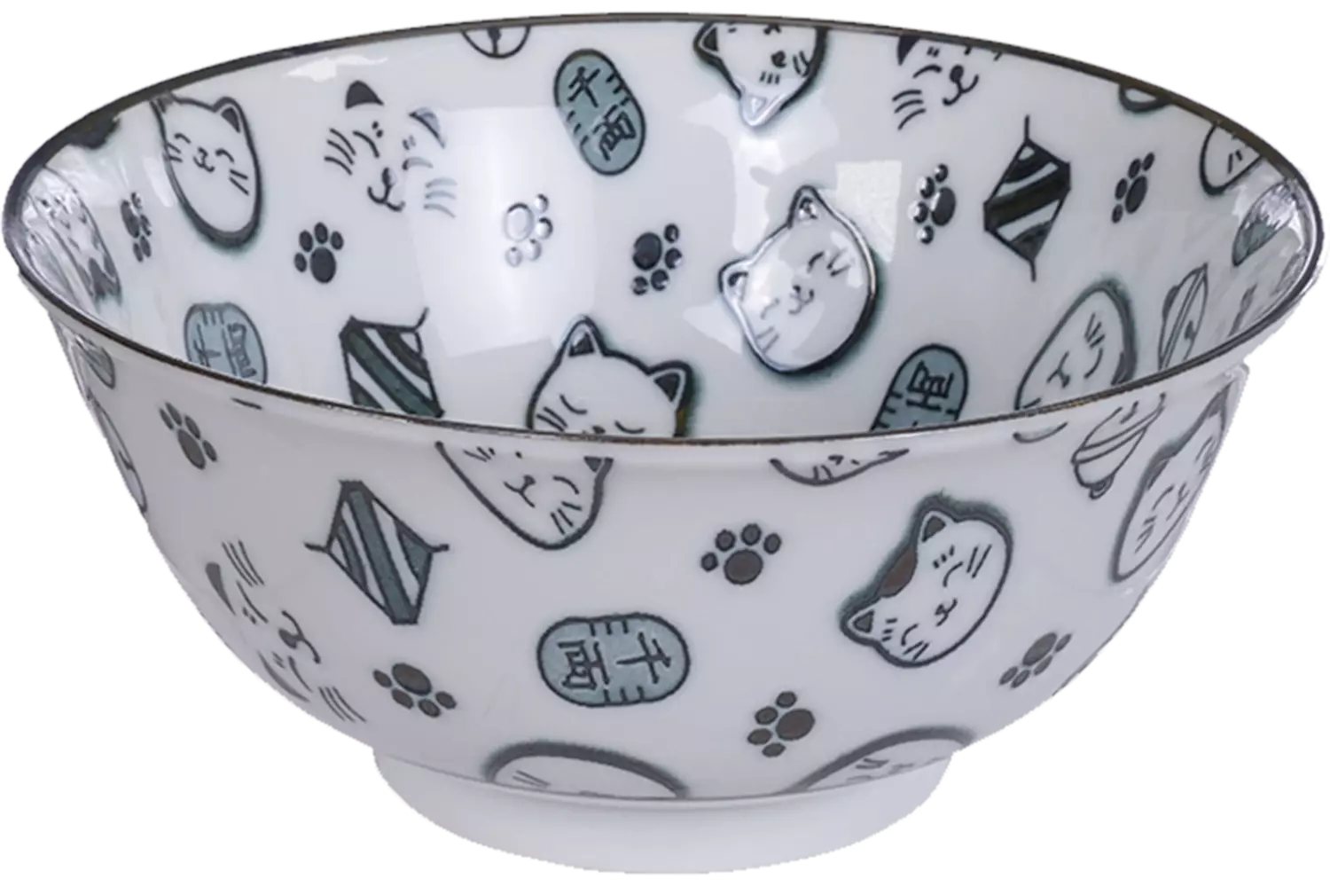 Tokyo Design Studio - Kawaii Bowl Lucky Cat Black 500ml