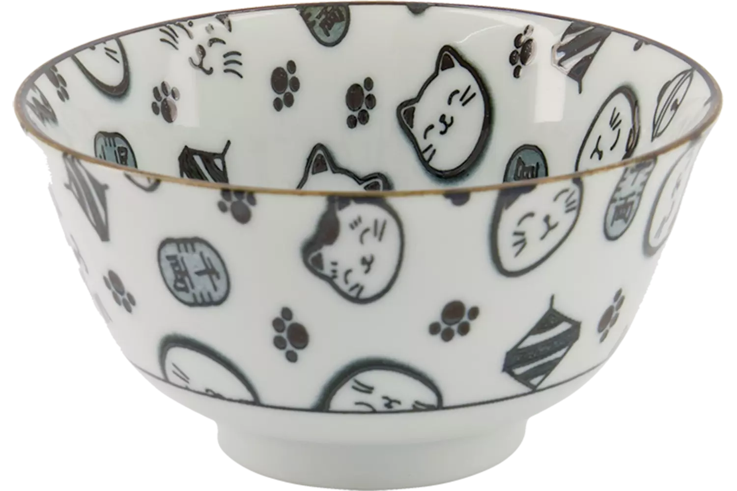 Tokyo Design Studio - Kawaii Bowl Lucky Cat Black 300ml