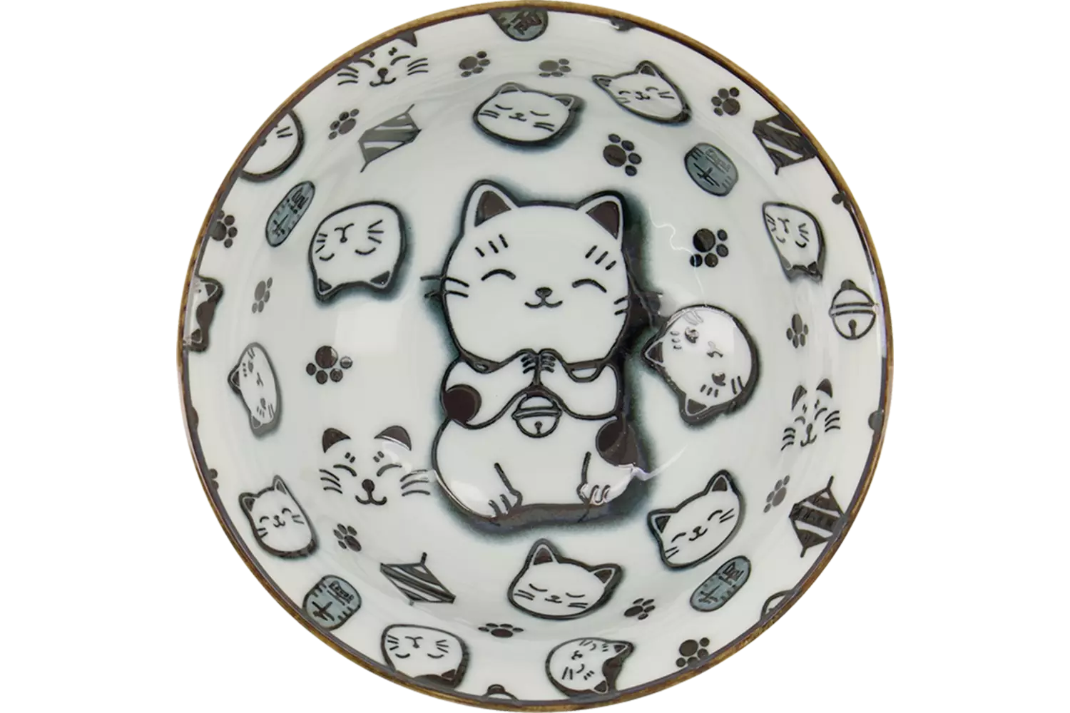 Tokyo Design Studio - Kawaii Bowl Lucky Cat Black 300ml