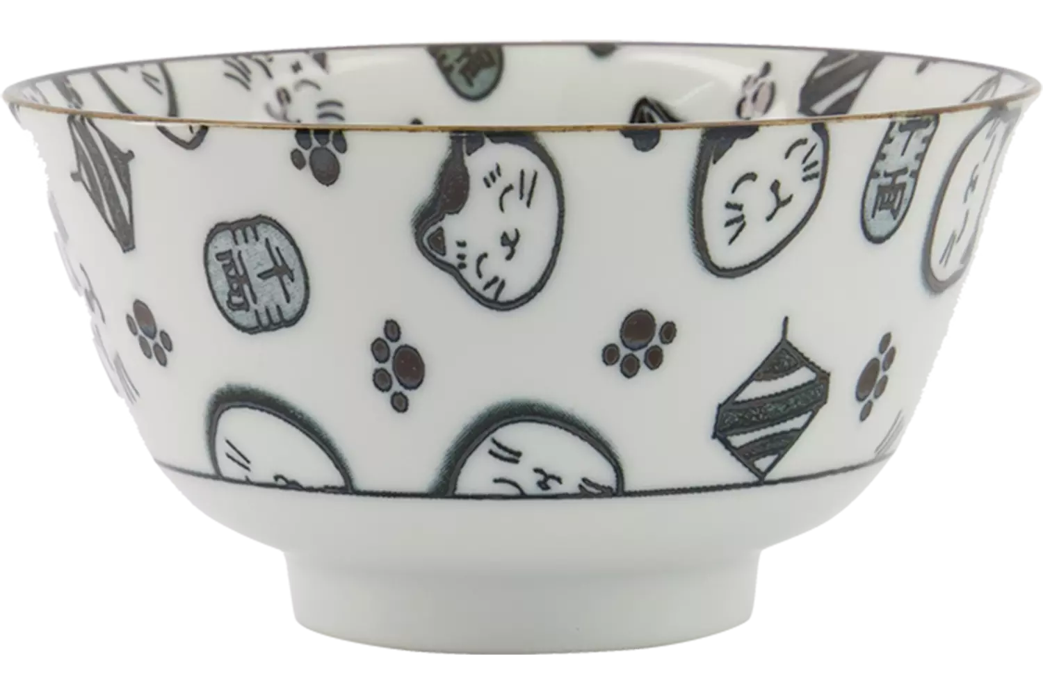 Tokyo Design Studio - Kawaii Bowl Lucky Cat Black 300ml