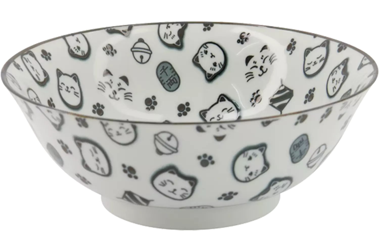 Tokyo Design Studio - Kawaii Bowl Ramen Lucky Cat Black 1L