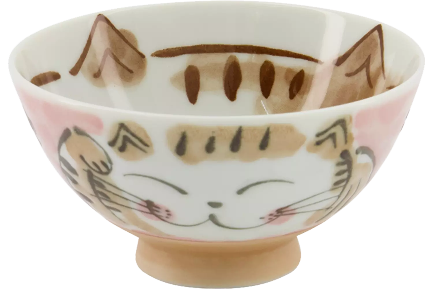 Tokyo Design Studio - Kawaii Bowl Rice Fuku Cat Pink 300ml