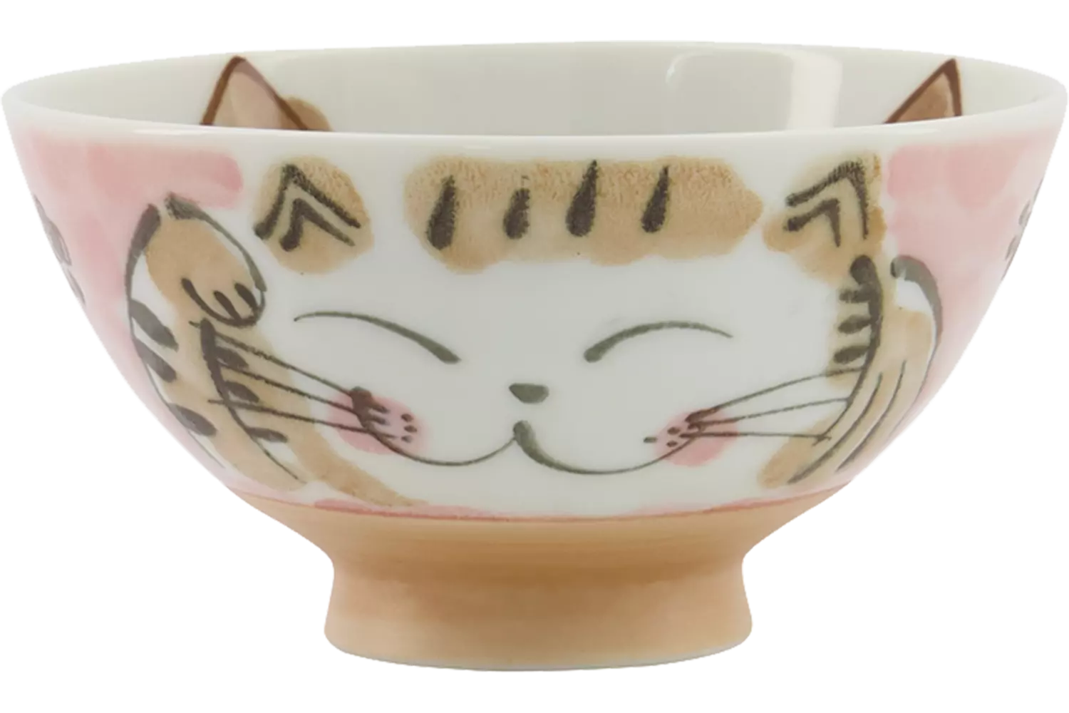Tokyo Design Studio - Kawaii Bowl Rice Fuku Cat Pink 300ml