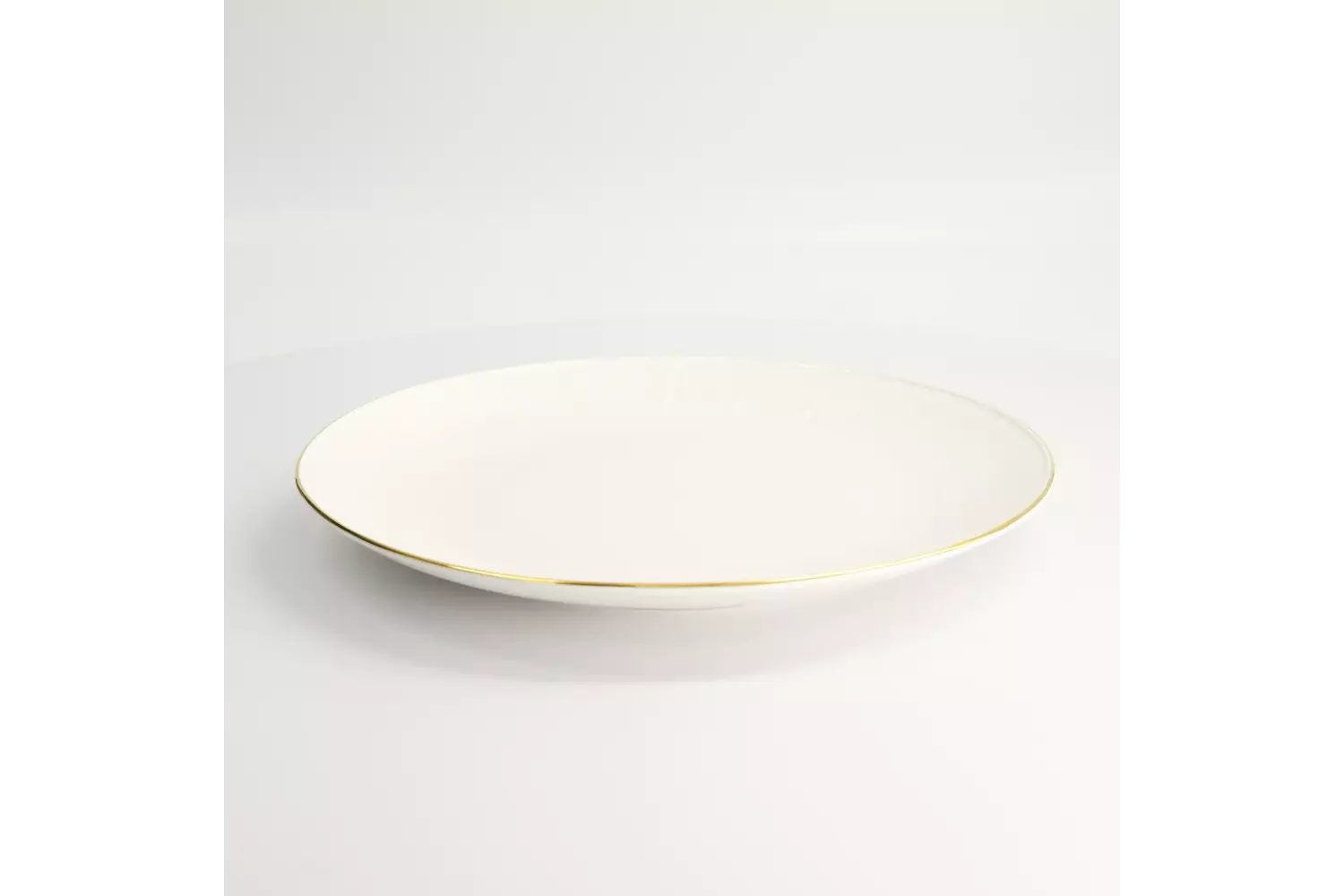 Tokyo Design Studio - Nippon White Gold Rim Coupe Plate 30.5x3.4cm Lines 2pcs