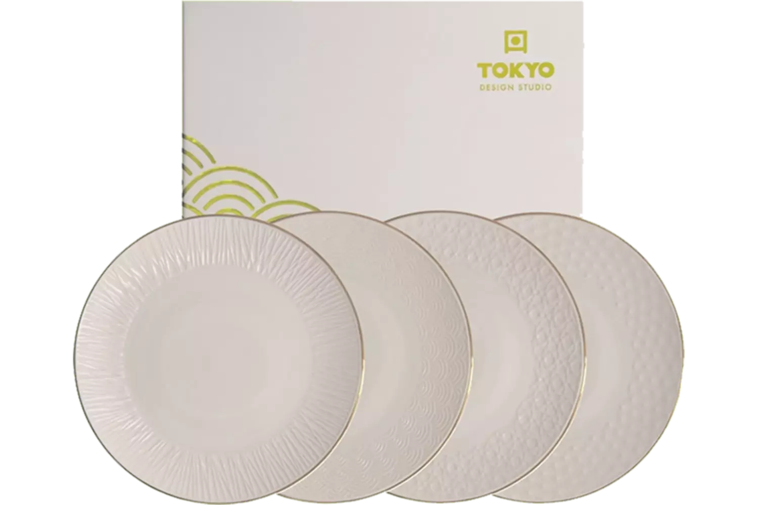 Tokyo Design Studio - Plate Giftset Nippon White Gold Rim 19cm