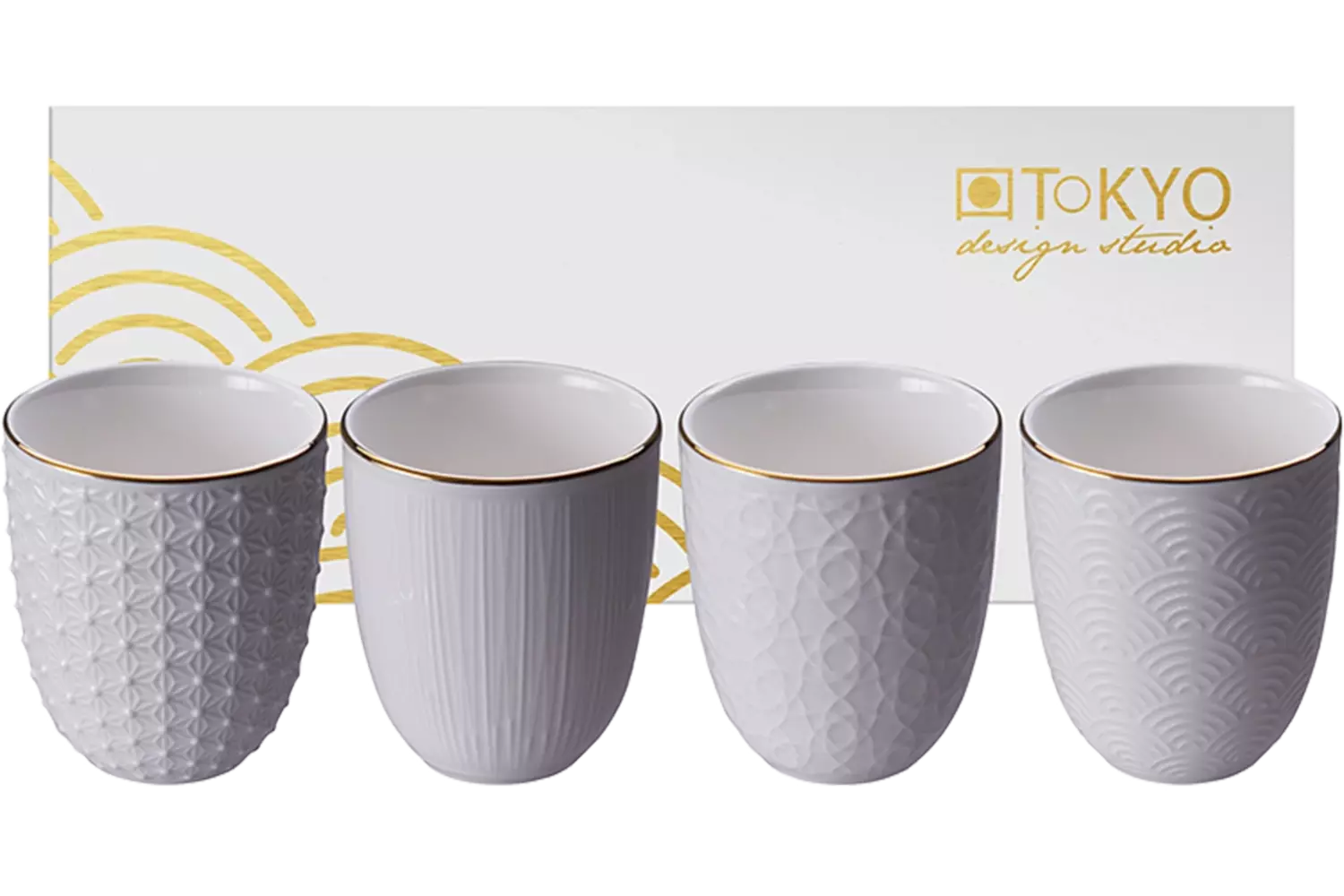 Tokyo Design Studio - Teacup Giftset Nippon White Gold Rim 170ml