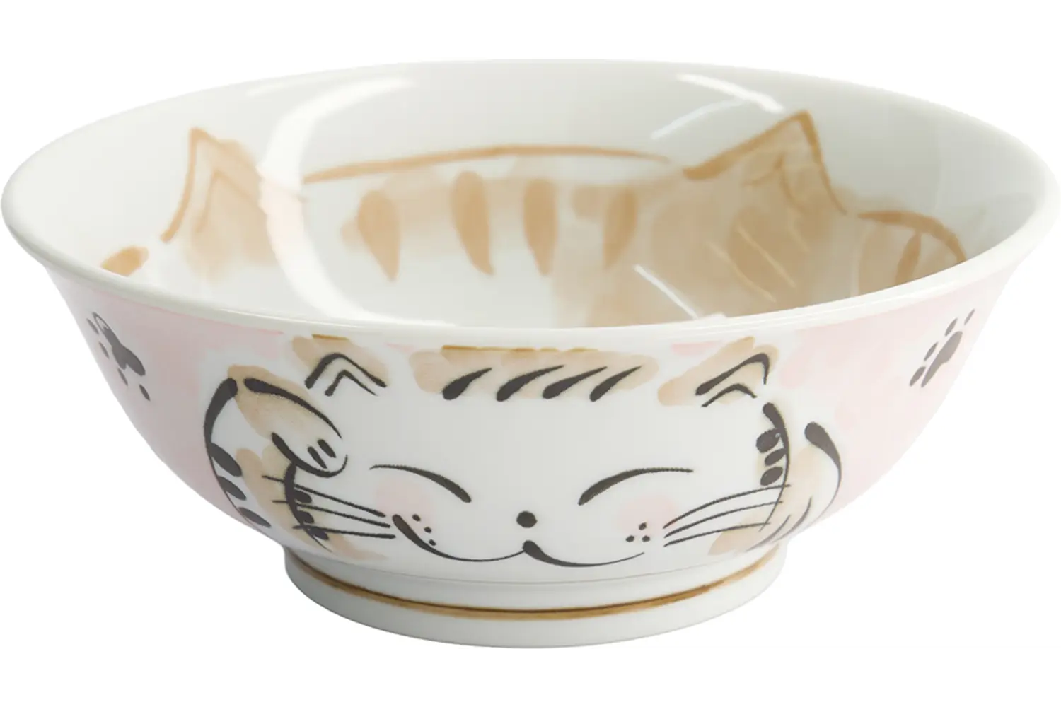 Tokyo Design Studio - Kawaii Ramen Bowl Fuku Cat Neko 20.7x8cmh Pink 1000ml
