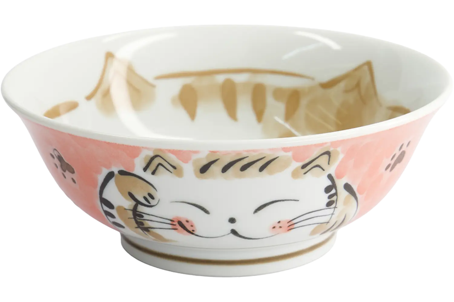 Tokyo Design Studio - Kawaii Ramen Bowl Fuku Cat Neko 20.7x8cmh Red 1000ml