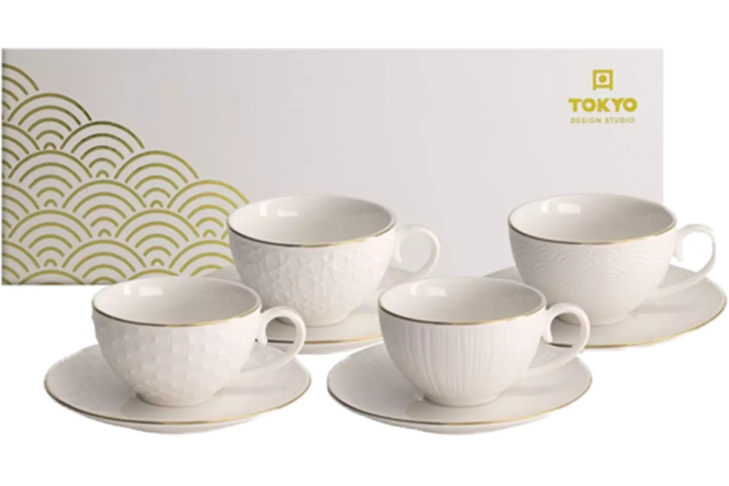 Tokyo Design Studio - Cup and Saucer Giftset Nippon White Gold 100ml