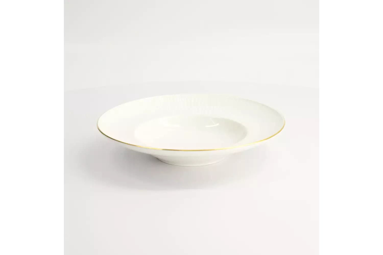 Tokyo Design Studio - Nippon White Gold Rim Deep Plate 21cm Lines 160ml 3pcs