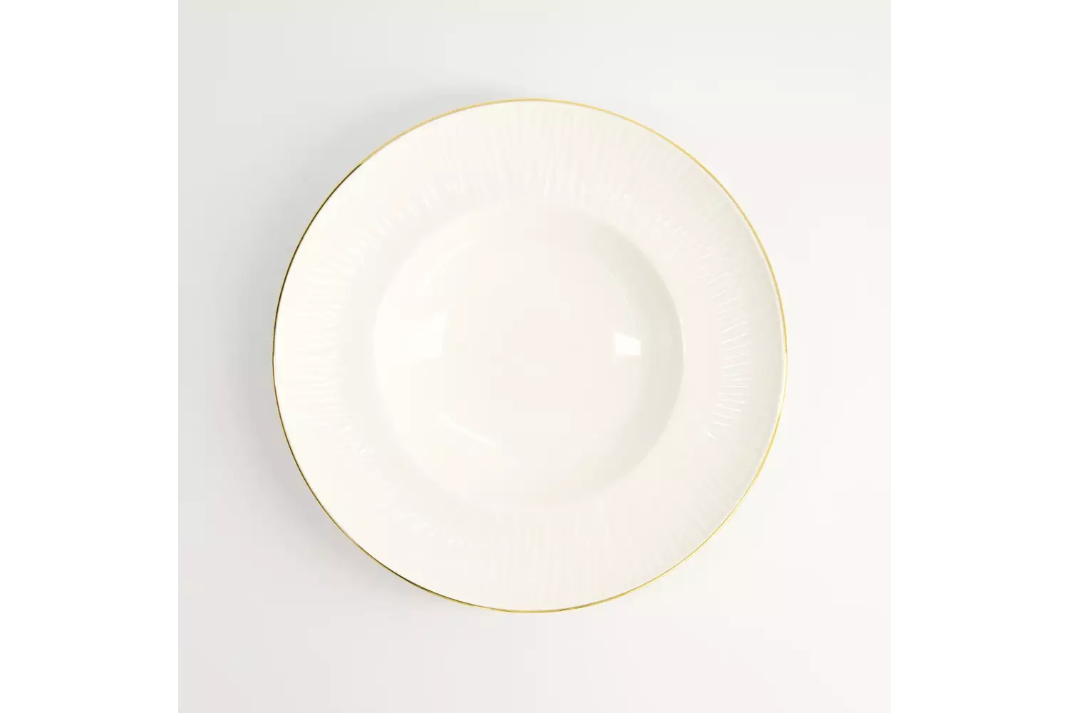 Tokyo Design Studio - Nippon White Gold Rim Deep Plate 21cm Lines 160ml 3pcs