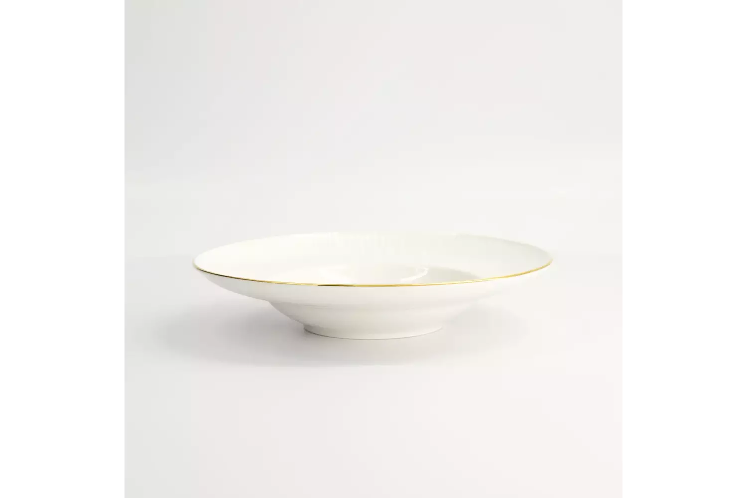 Tokyo Design Studio - Nippon White Gold Rim Deep Plate 21cm Lines 160ml 3pcs