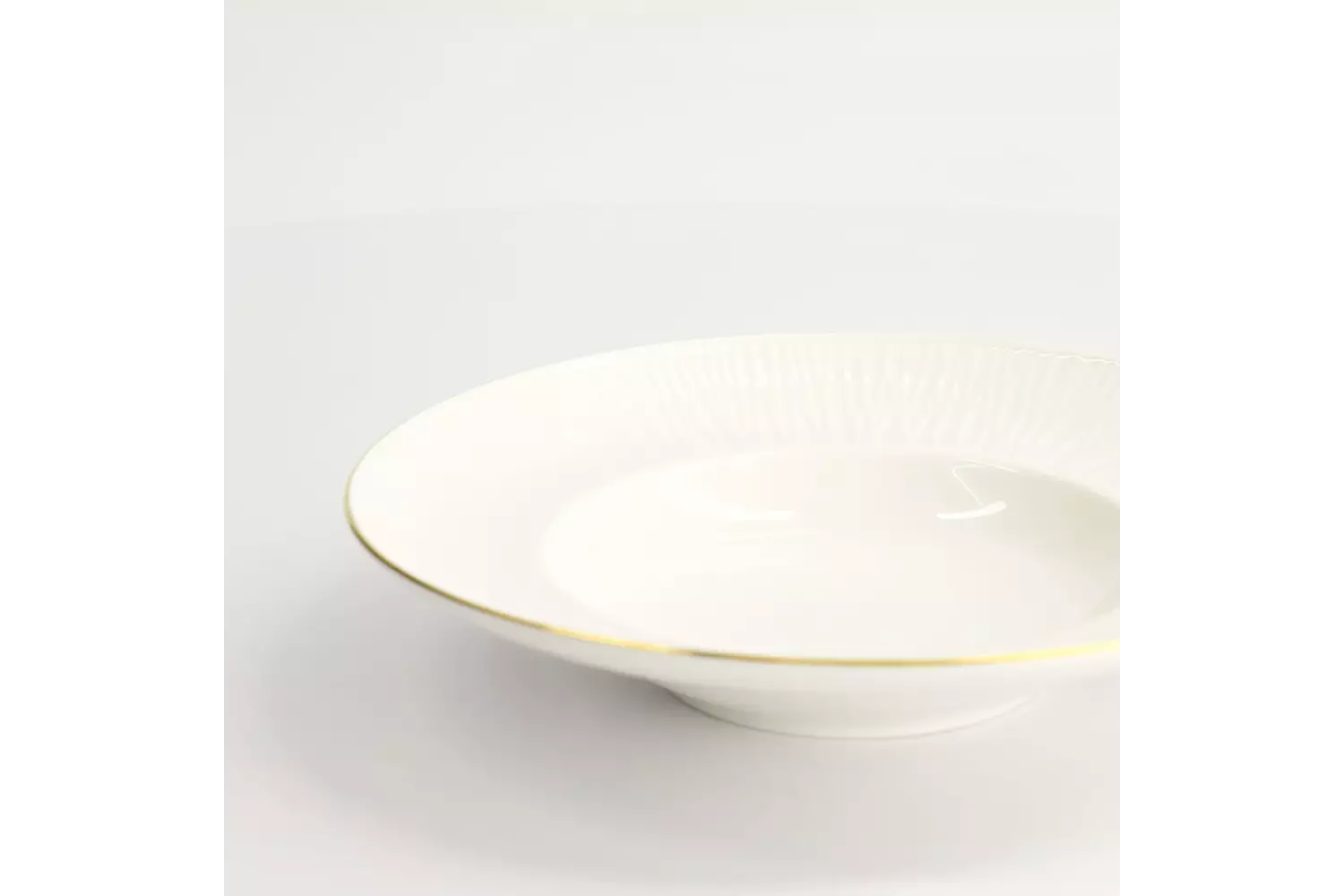 Tokyo Design Studio - Nippon White Gold Rim Deep Plate 21cm Lines 160ml 3pcs
