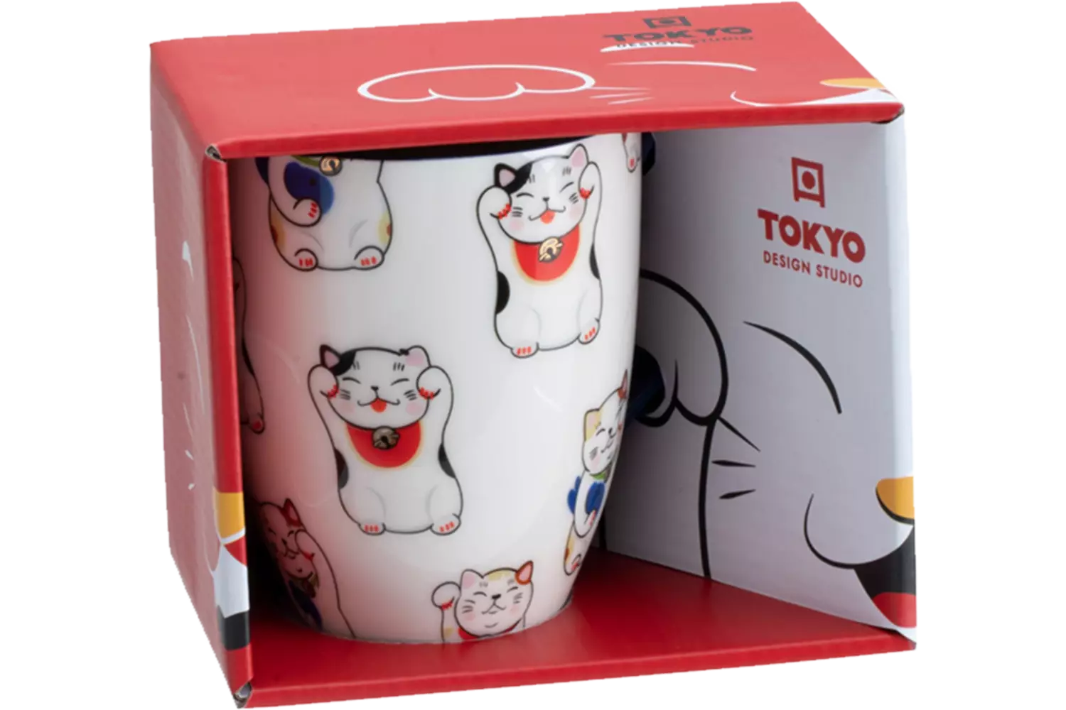 Tokyo Design Studio - Kawaii Mug Giftbox Lucky Cat White 380ml