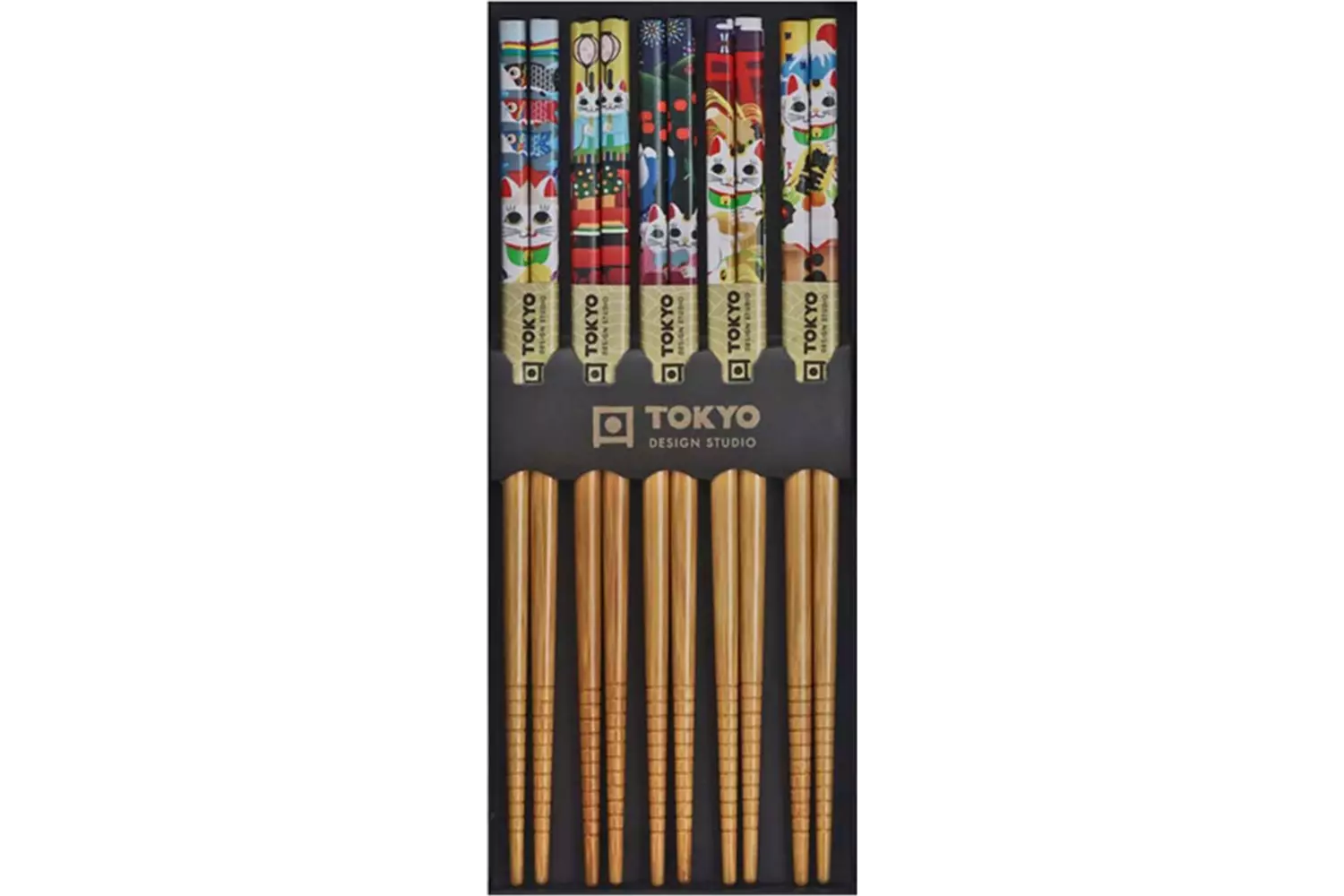 Tokyo Design Studio - Chopsticks Lucky Cat 5 pair