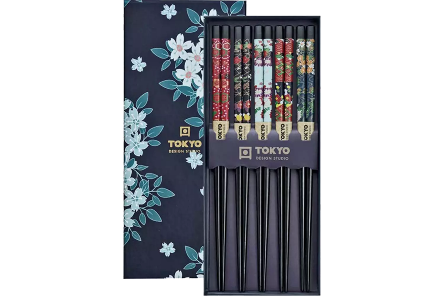 Tokyo Design Studio - Chopsticks Giftset Cherry Blossom Blue 5 pair