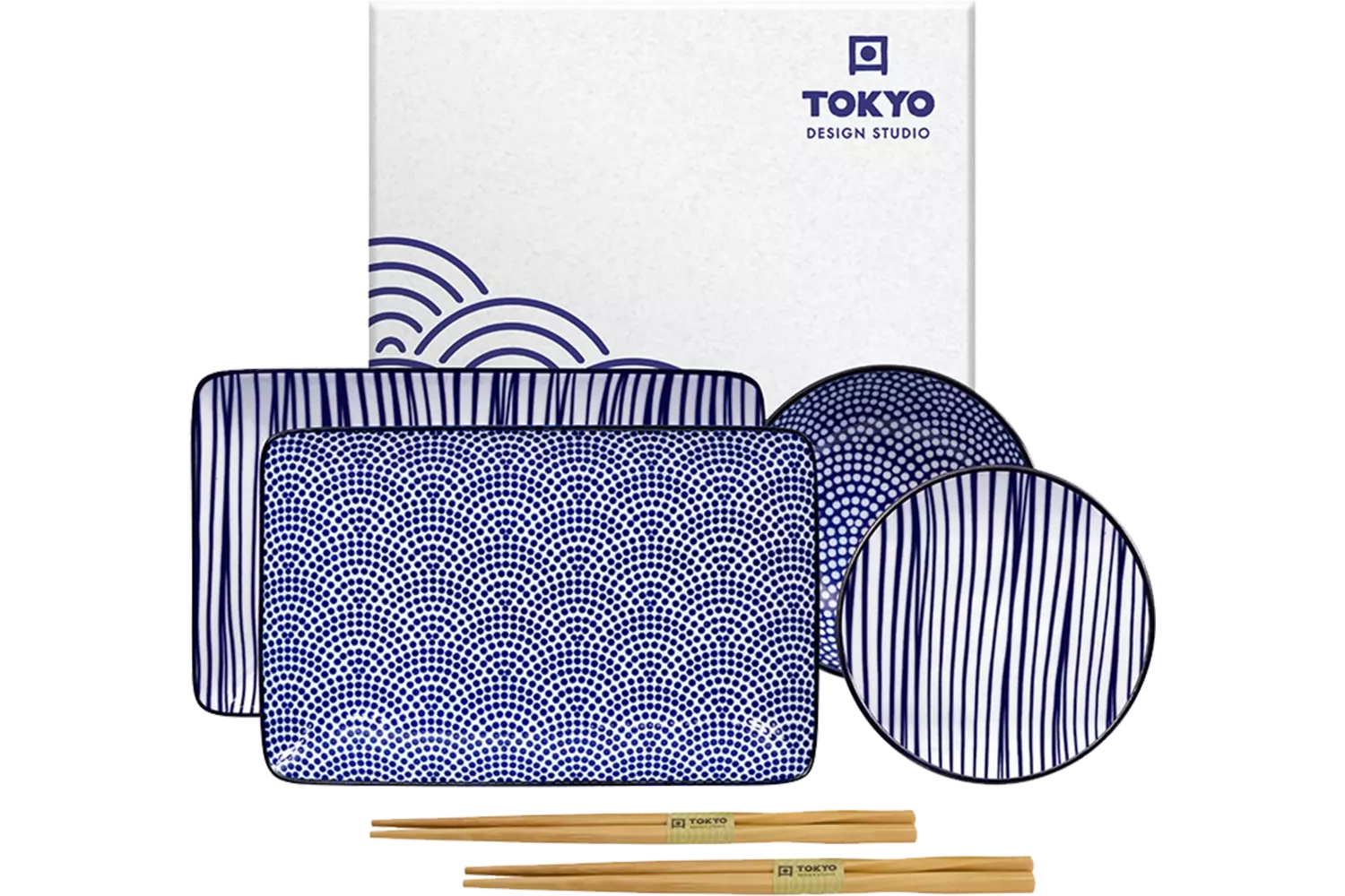Tokyo Design Studio - Sushi Plate Giftset Nippon Blue
