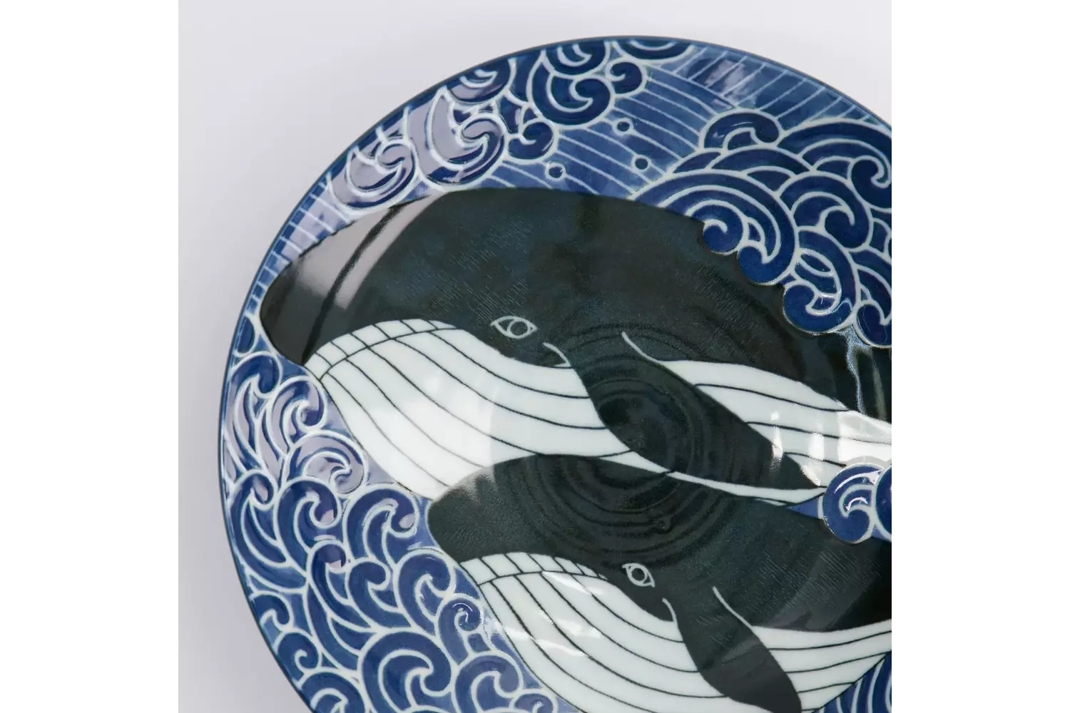Tokyo Design Studio - Kawaii Mori Plate Whale 21.7x5.3cm 800ml 5pcs