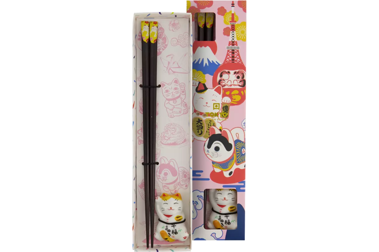 Tokyo Design Studio - Chopsticks Giftset and Rest Lucky Cat C