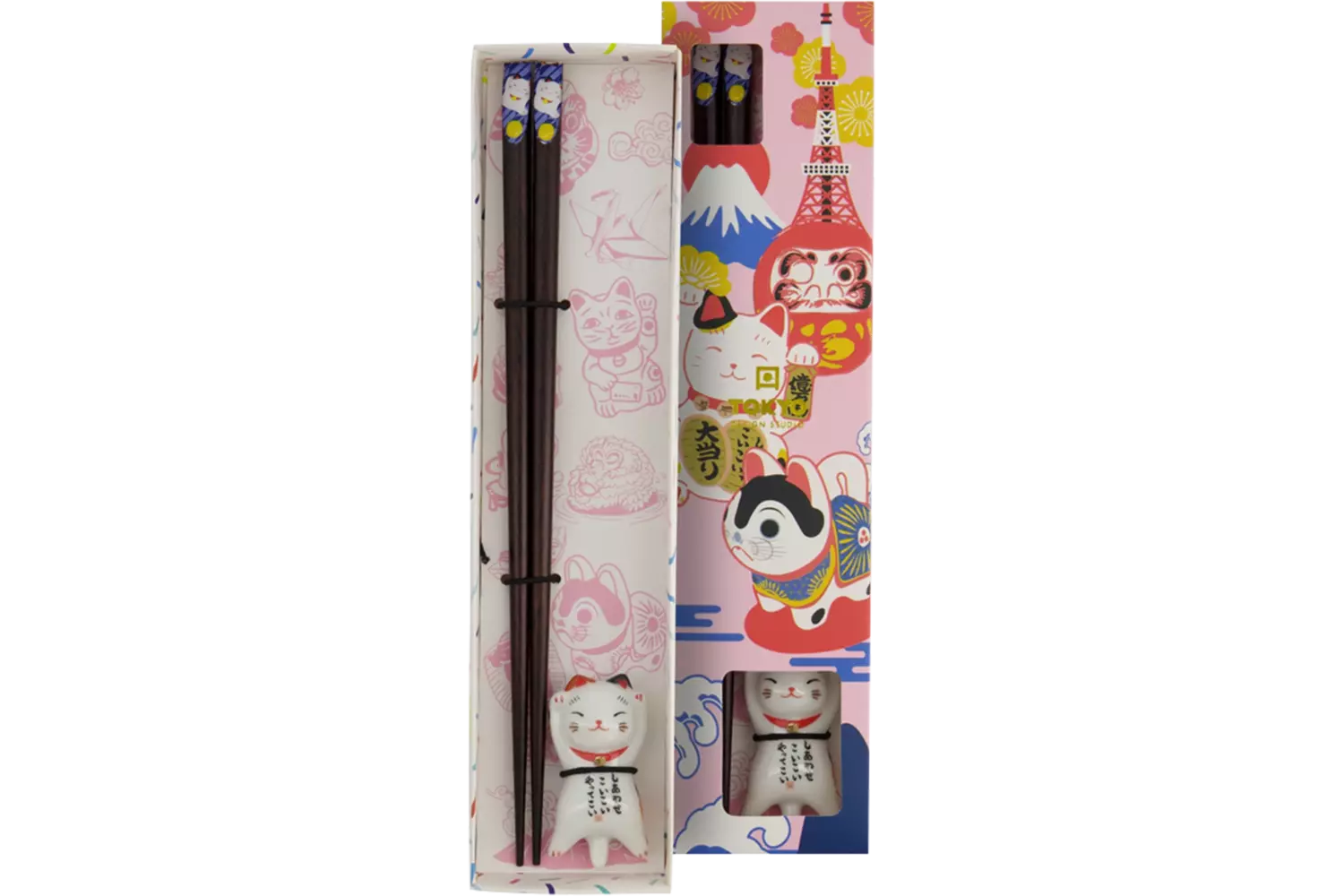 Tokyo Design Studio - Chopsticks Giftset and Rest Lucky Cat D