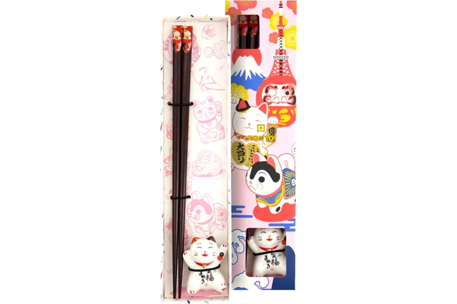 Tokyo Design Studio - Chopsticks Giftset and Rest Lucky Cat E