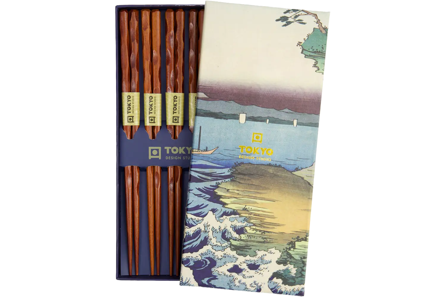 Tokyo Design Studio - Chopstick Twist Giftset - 5 Pair Brown