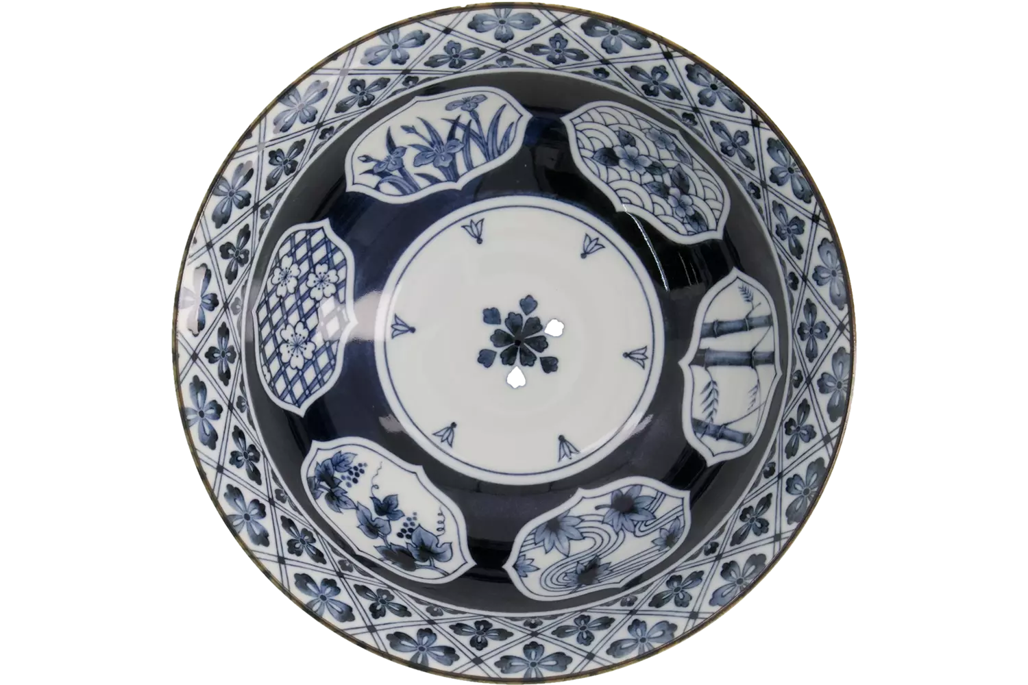 Tokyo Design Studio - Mixed Bowls Ramen Madori-Bishi-Botan Blue 1.3L