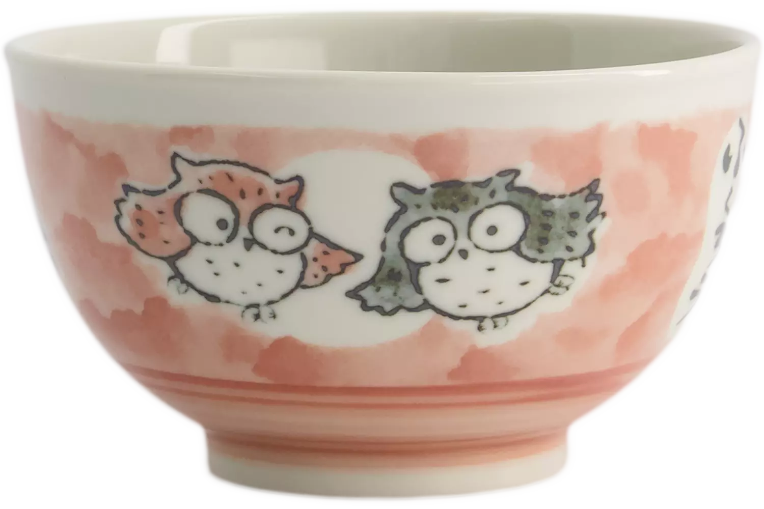 Tokyo Design Studio - Kawaii Bowl Rice Owl Pink 400ml