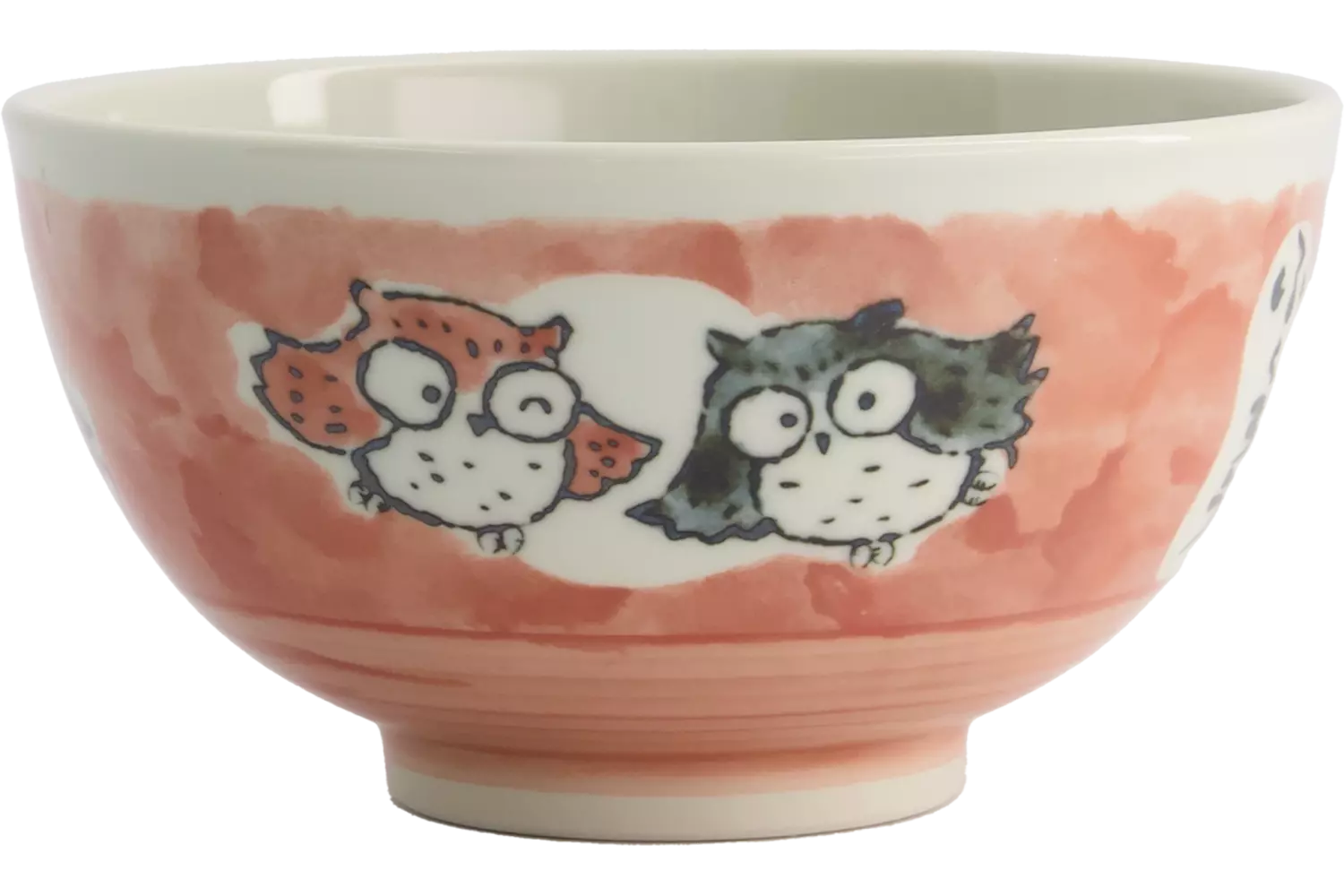 Tokyo Design Studio - Kawaii Bowl Rice Owl Pink 600ml