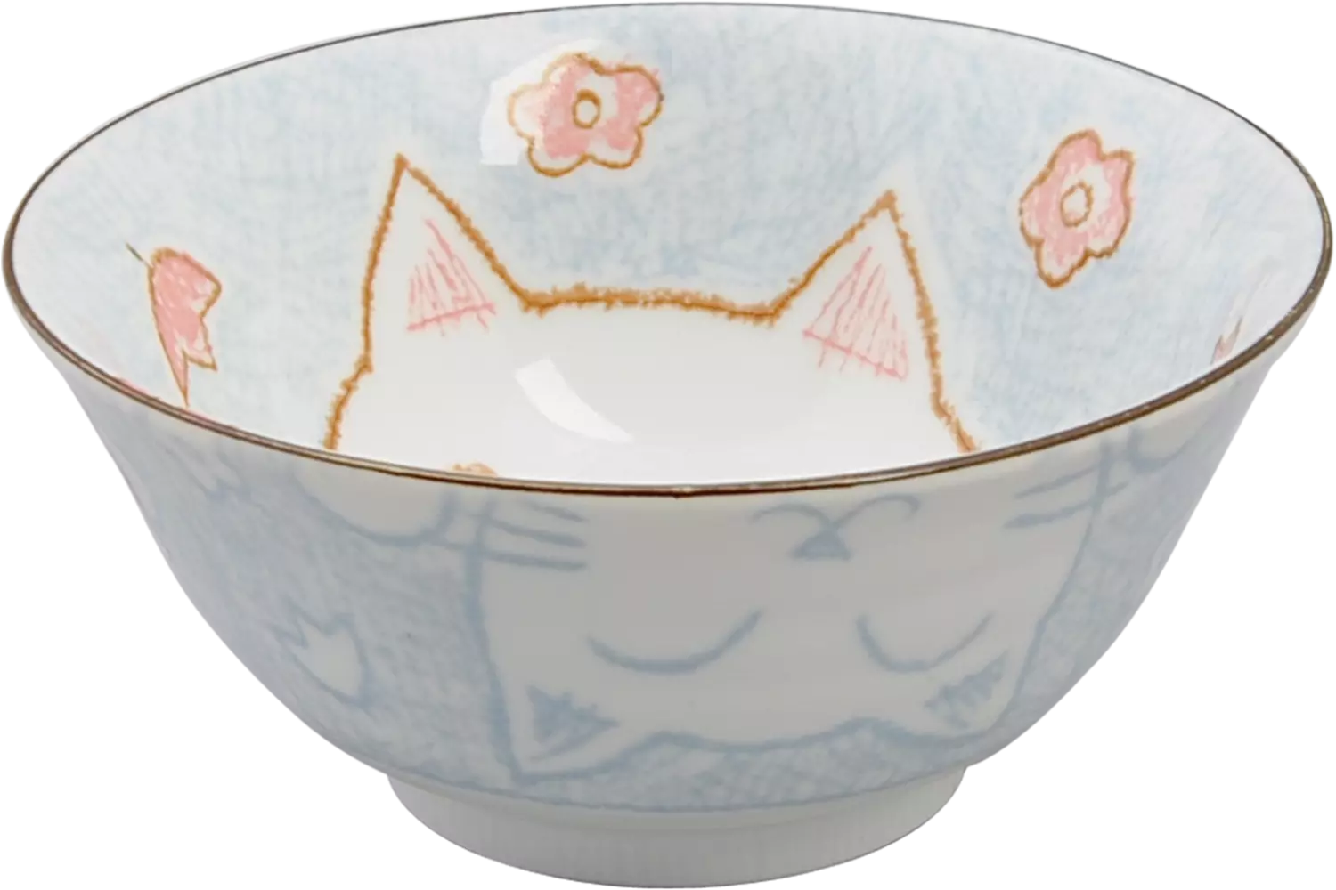 Tokyo Design Studio - Kawaii Bowl Lucky Cat Tayo Light Blue 500ml