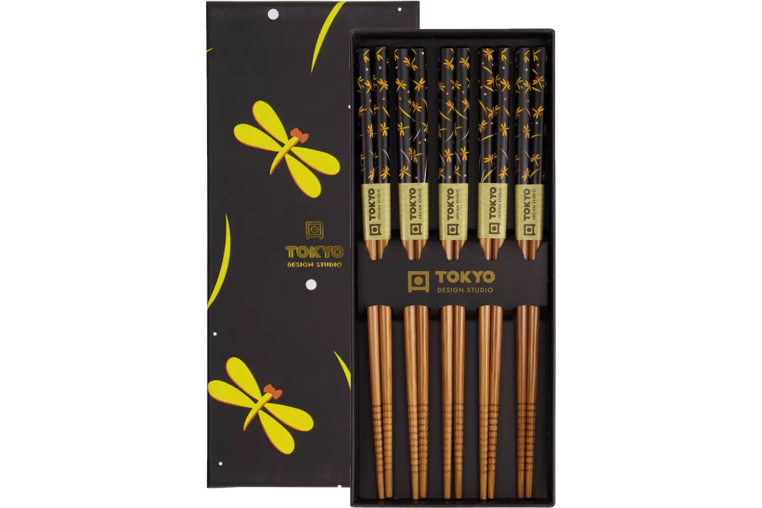 Tokyo Design Studio - Chopsticks Giftset Yellow Dragonfly 5 pair