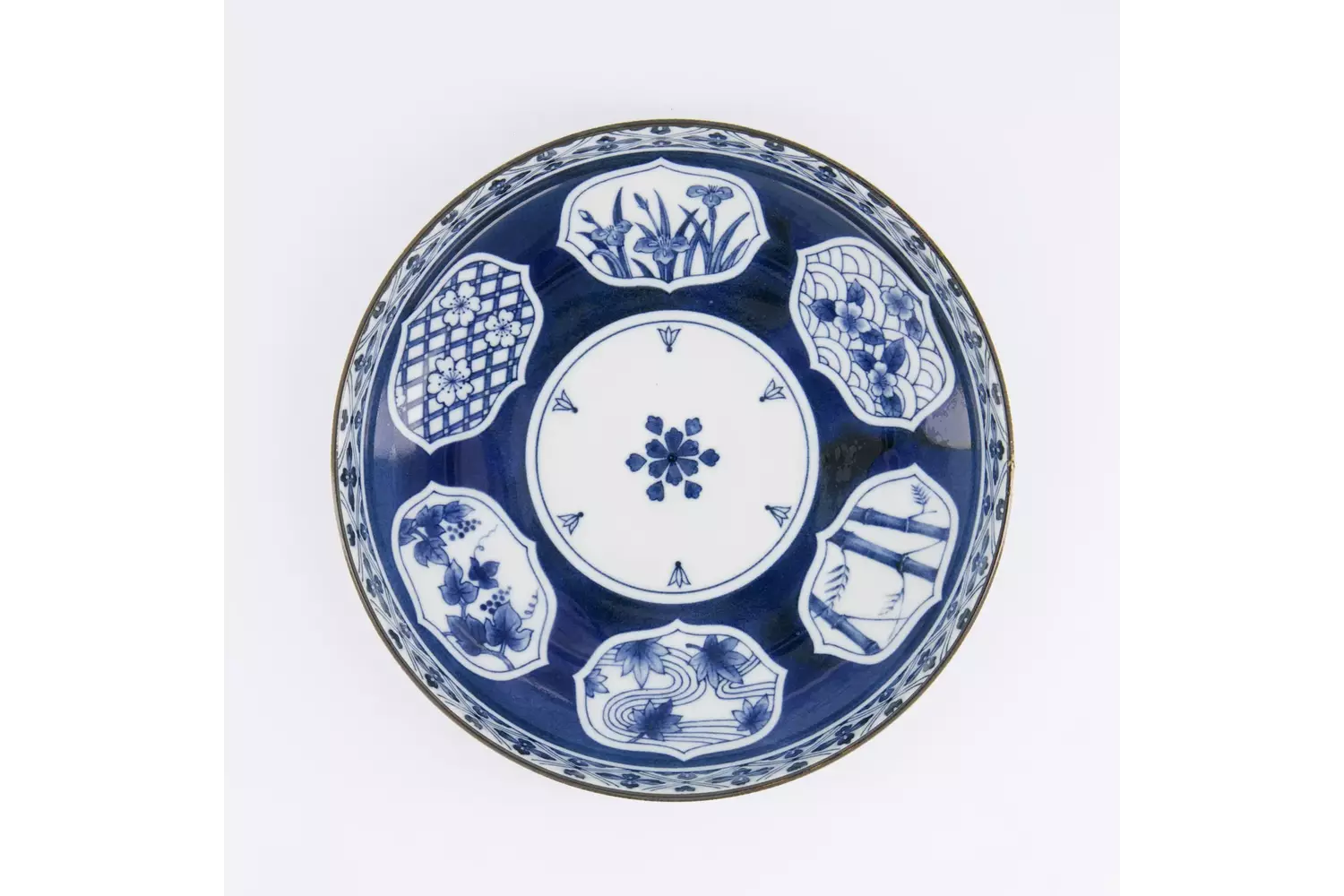 Tokyo Design Studio - Wa Mixed Bowls Pasta Plate Matori Hishimon 20x4.1cm 650ml 4pcs