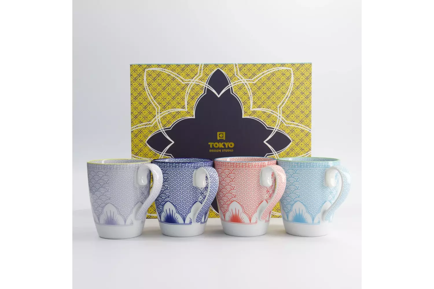 Tokyo Design Studio -  Lily Flower Mug Giftset 4pcs 8.8 x10.5cm 350ml 1 set