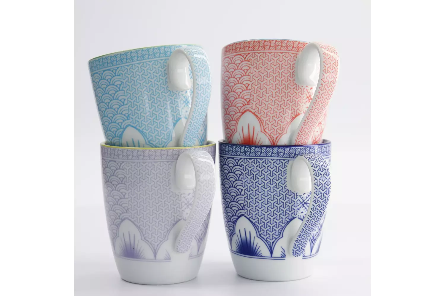 Tokyo Design Studio -  Lily Flower Mug Giftset 4pcs 8.8 x10.5cm 350ml 1 set