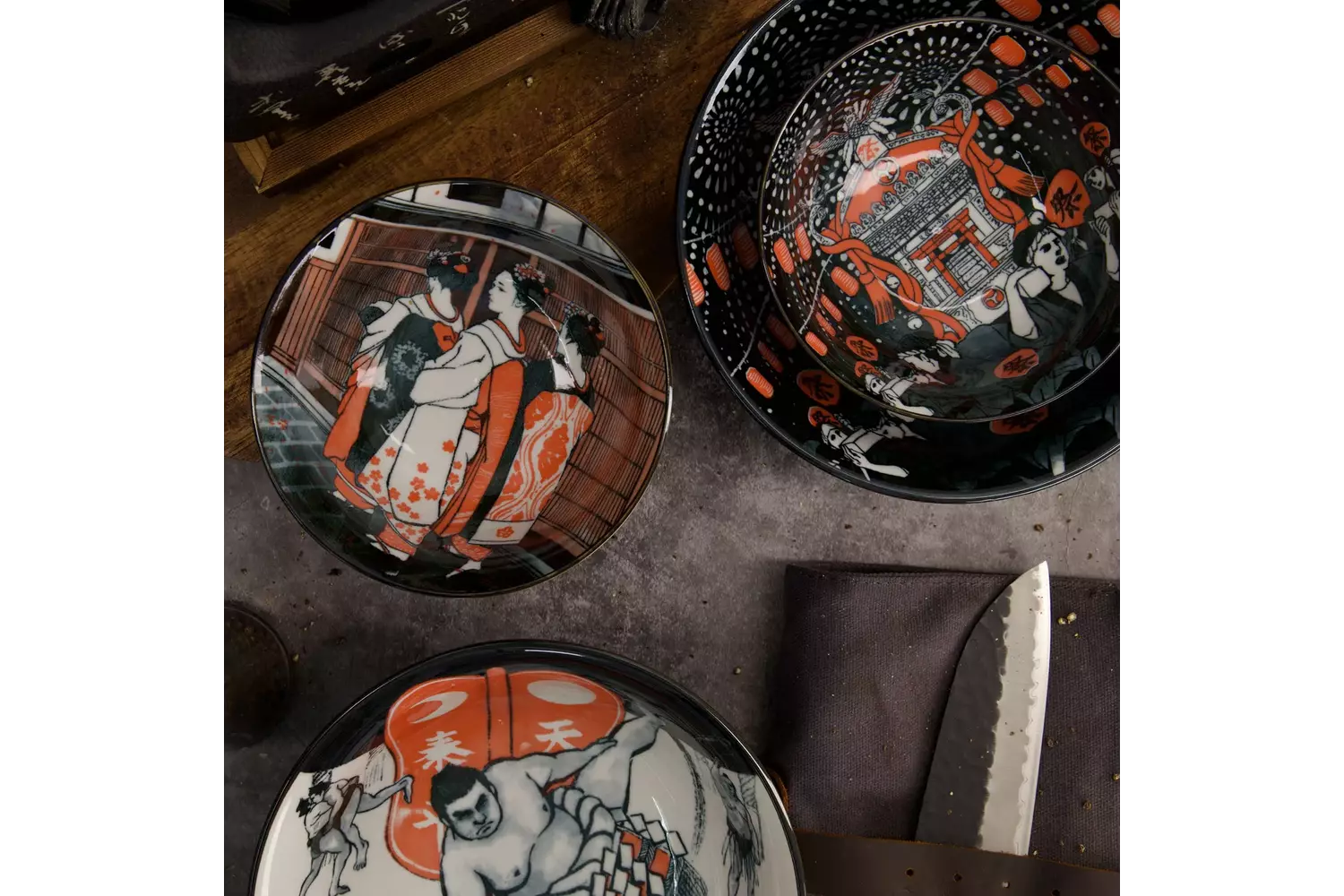 Tokyo Design Studio - Asakusa Round Plate 25x3cm Matsur 4pcs