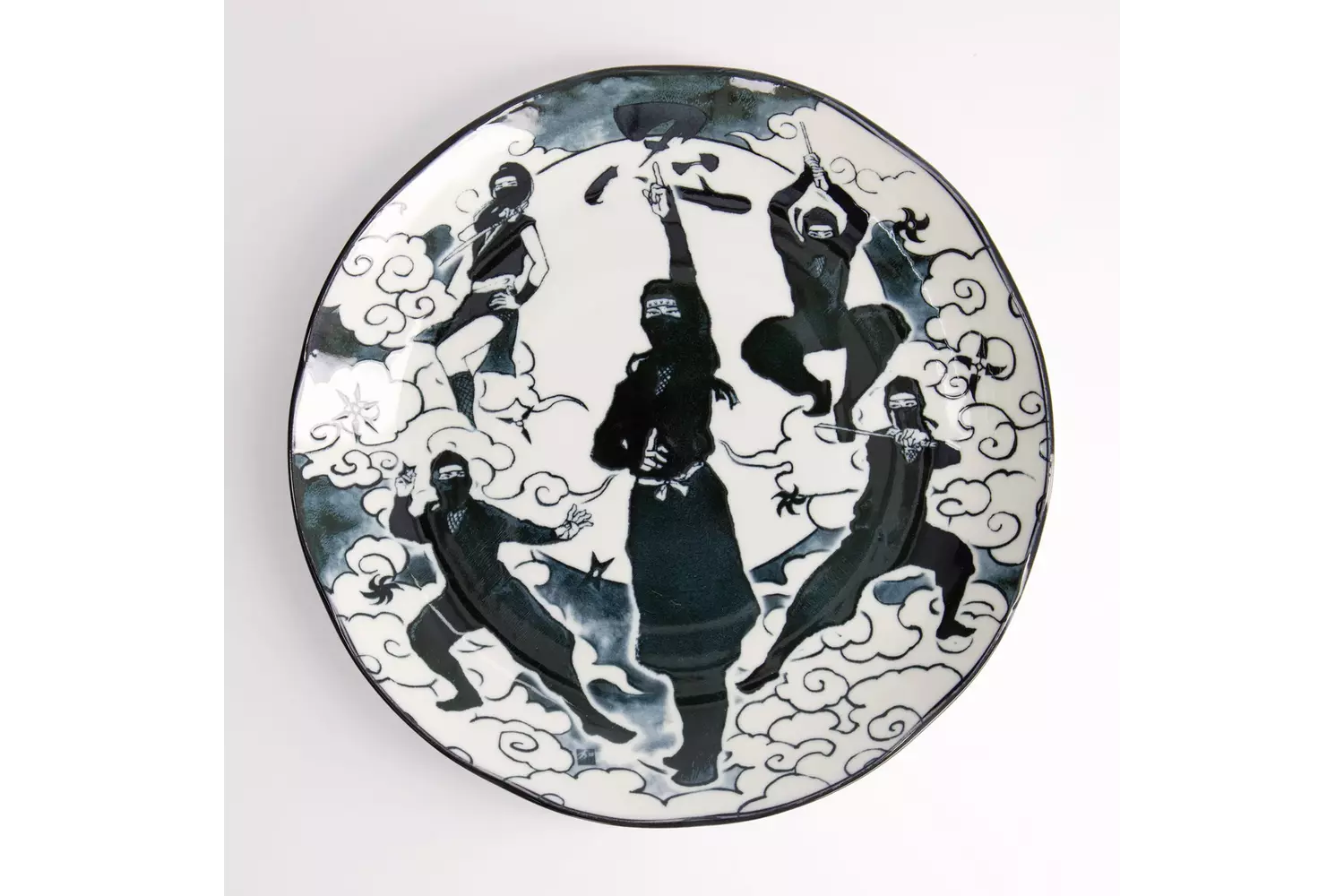 Tokyo Design Studio - Asakusa Round Plate 25x3cm Ninja 4pcs