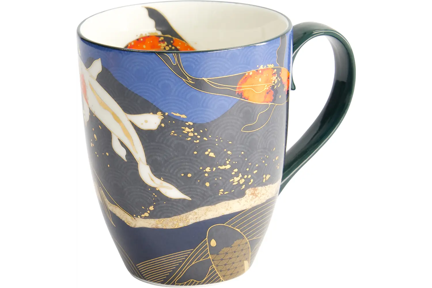 Tokyo Design Studio - Kawaii Goldfish Mug with Gift Box 8.5x10.2cm. Blue 340ml