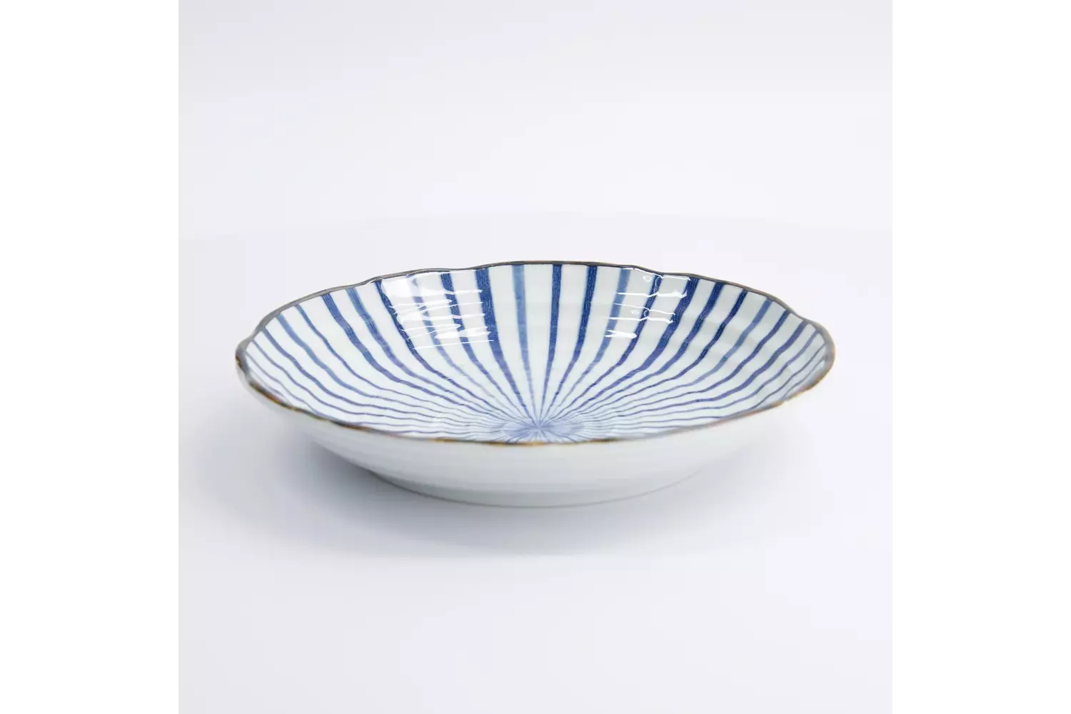 Tokyo Design Studio - Natsu Tokusa Plate 22x4cm. Blue/White 6pcs