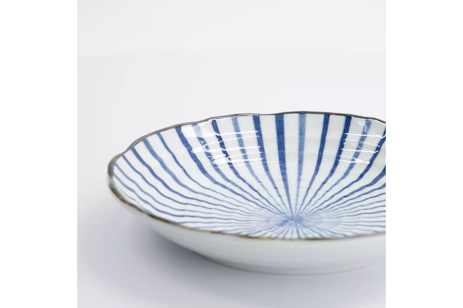 Tokyo Design Studio - Natsu Tokusa Plate 22x4cm. Blue/White 6pcs