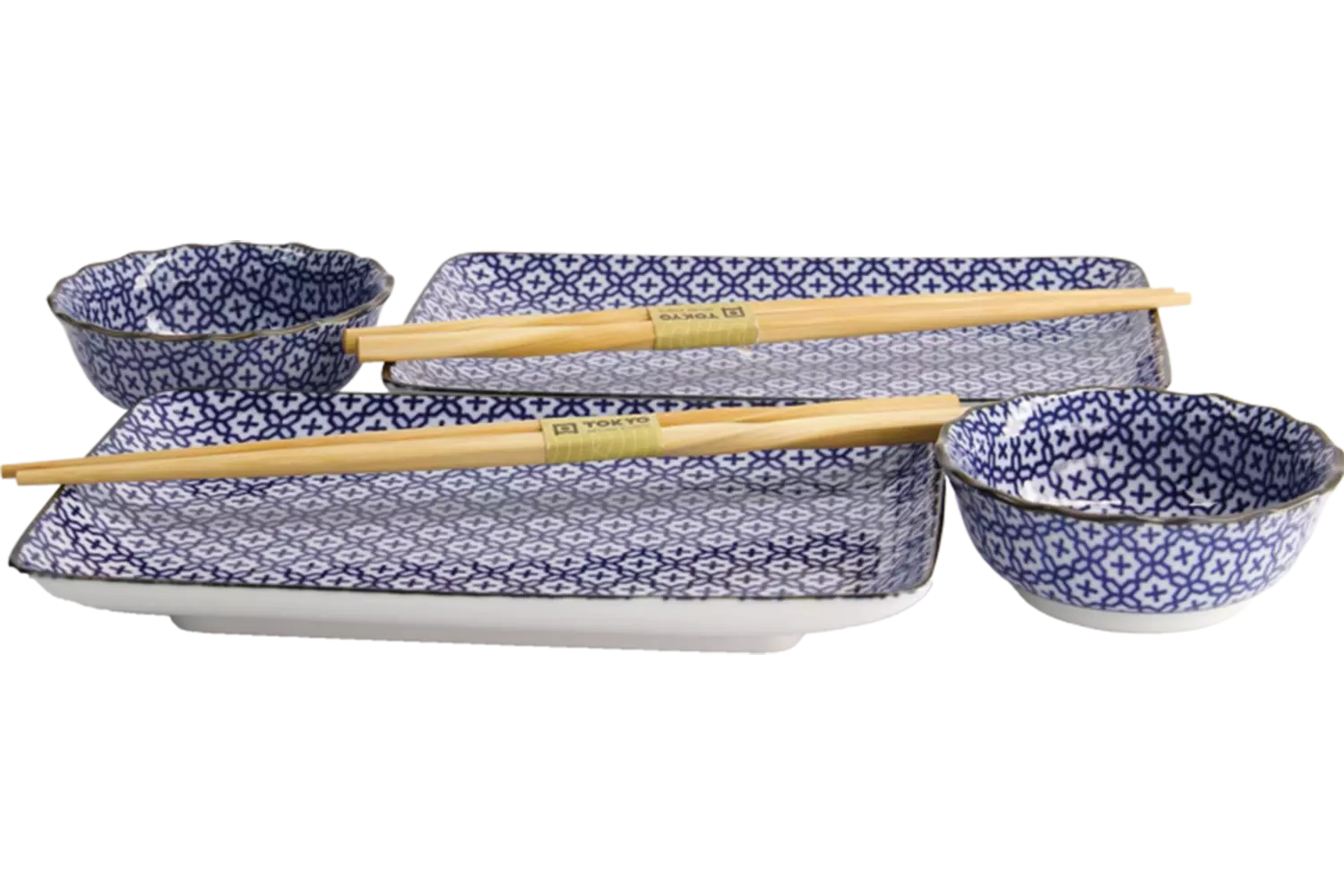 Tokyo Design Studio - Sushi Plate Giftset Sashiko 4pcs