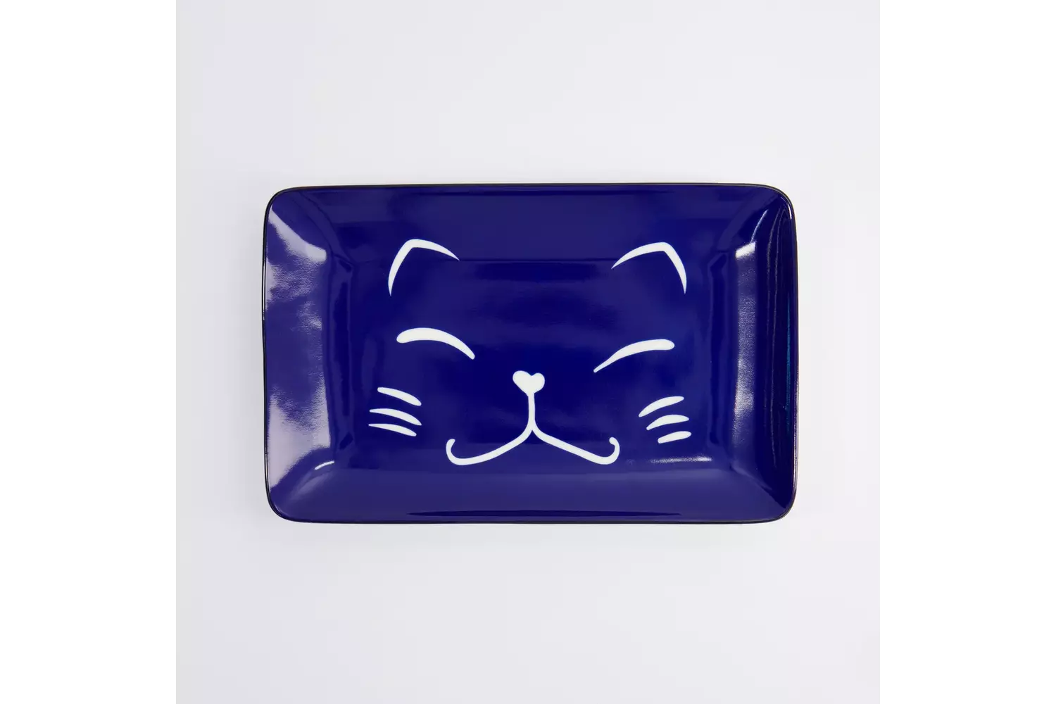 Tokyo Design Studio - Kawaii Lucky Cat Sushi Plate 21x13.5cm Blue 6pcs