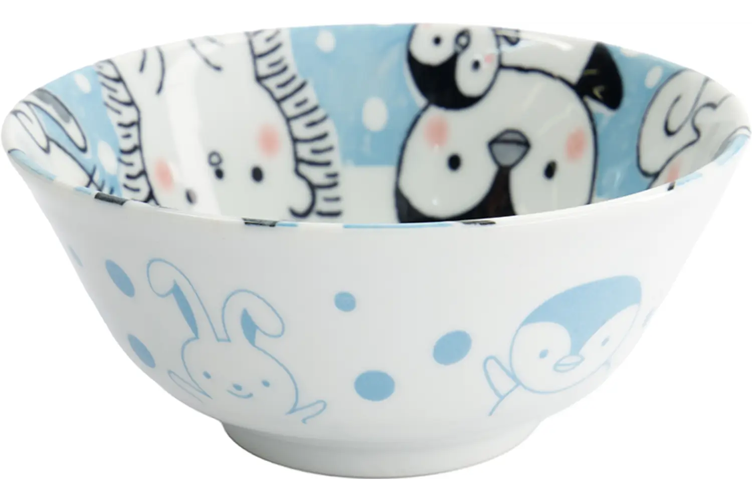 Tokyo Design Studio - Kawaii Animals Tayo Bowl 15.2x6.7cm. Blue 500ml
