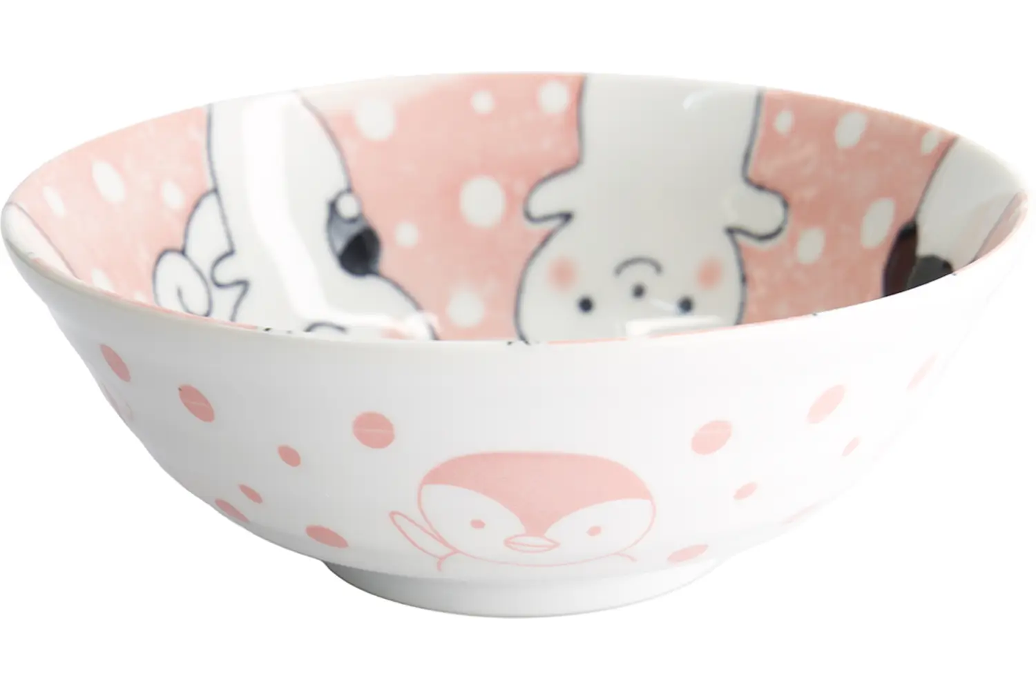 Tokyo Design Studio - Kawaii Animals Ramen Bowl 21x7.8cm. Pink 1000ml