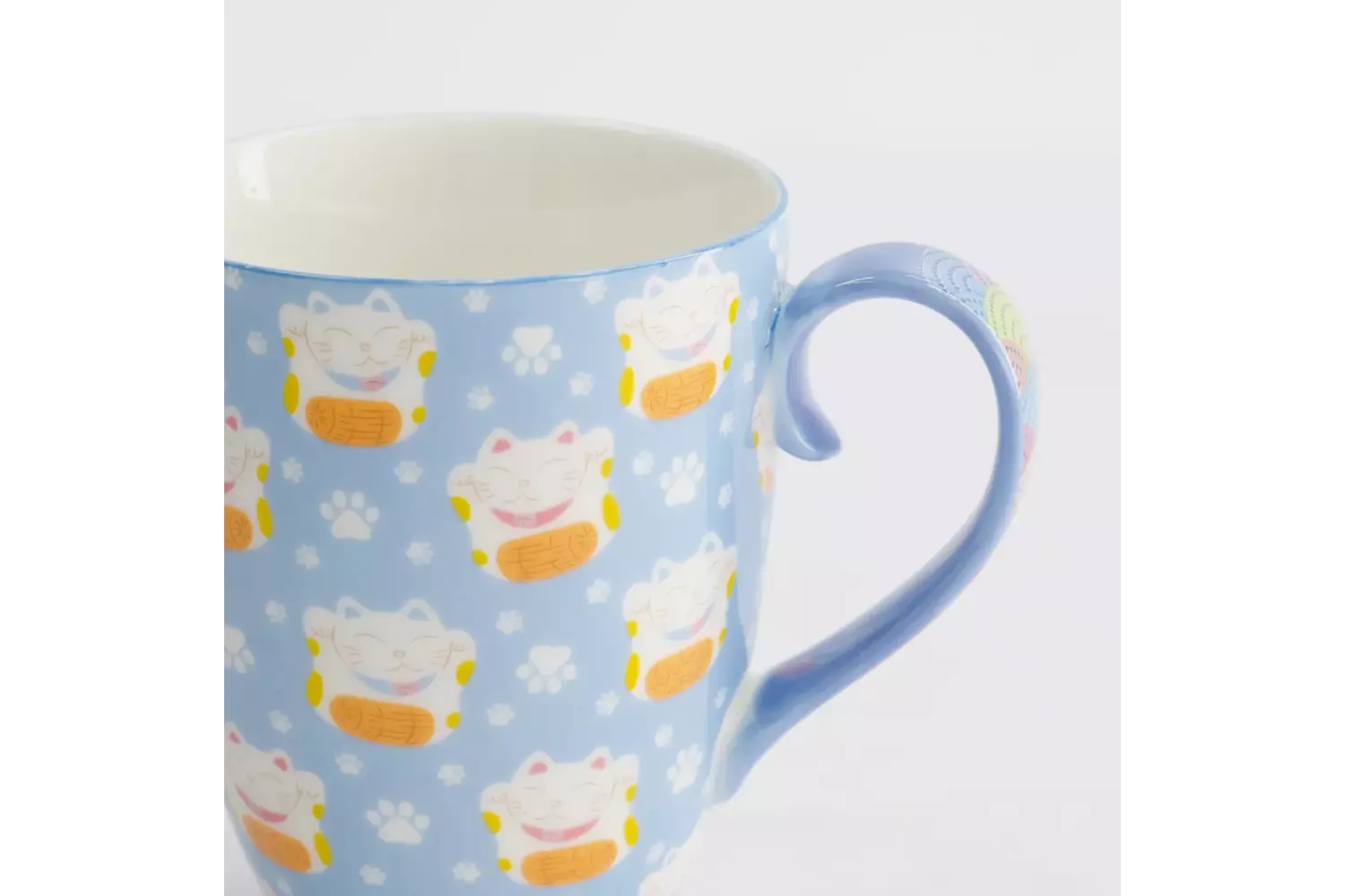 Tokyo Design Studio - Kawaii Lucky Cat Mug w/ Giftbox Blue 8.5x10.2cm 340ml 6pcs