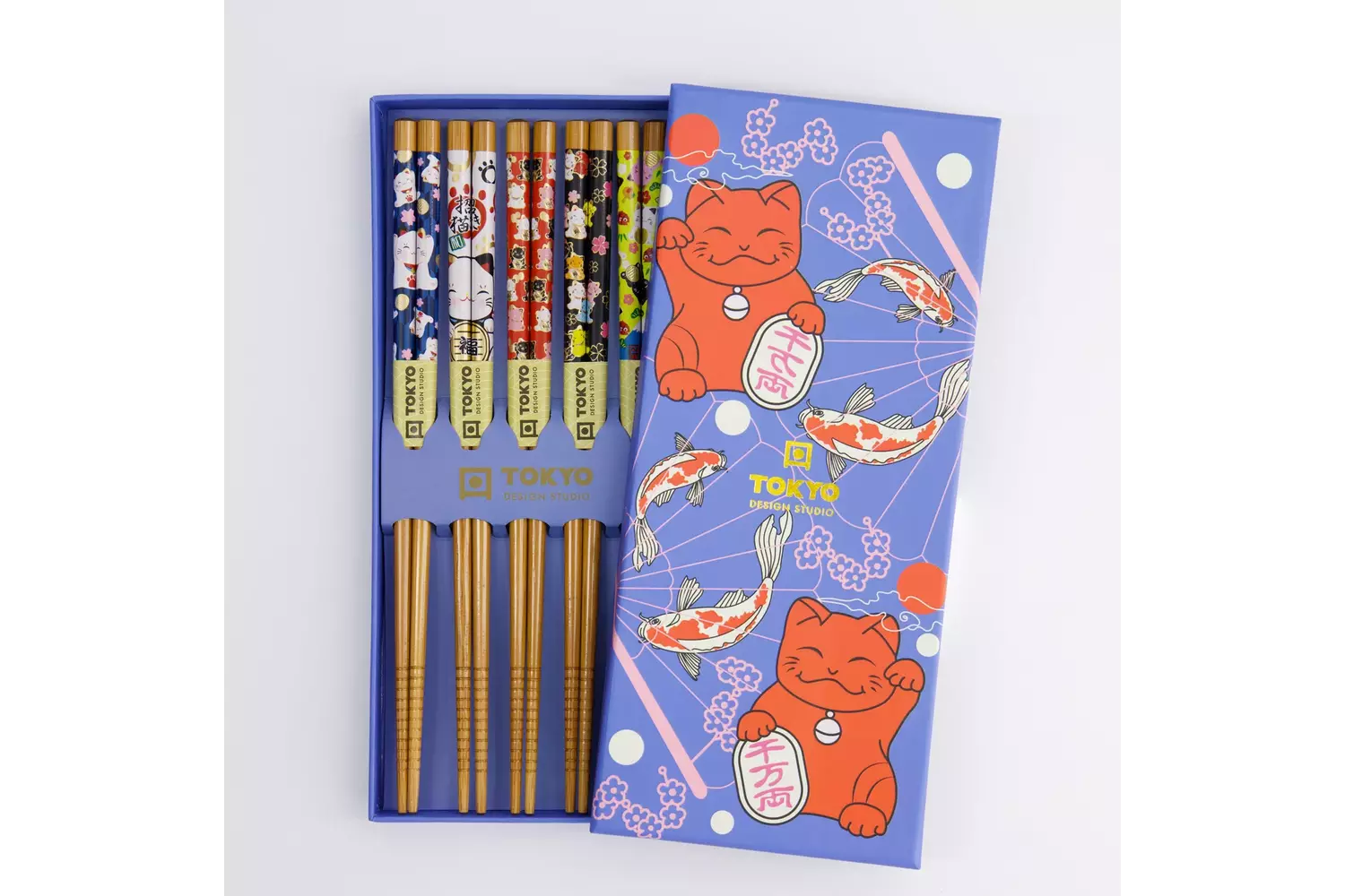 Tokyo Design Studio - Chopstick Giftset/5 Lucky Cat/Carp 10 sets