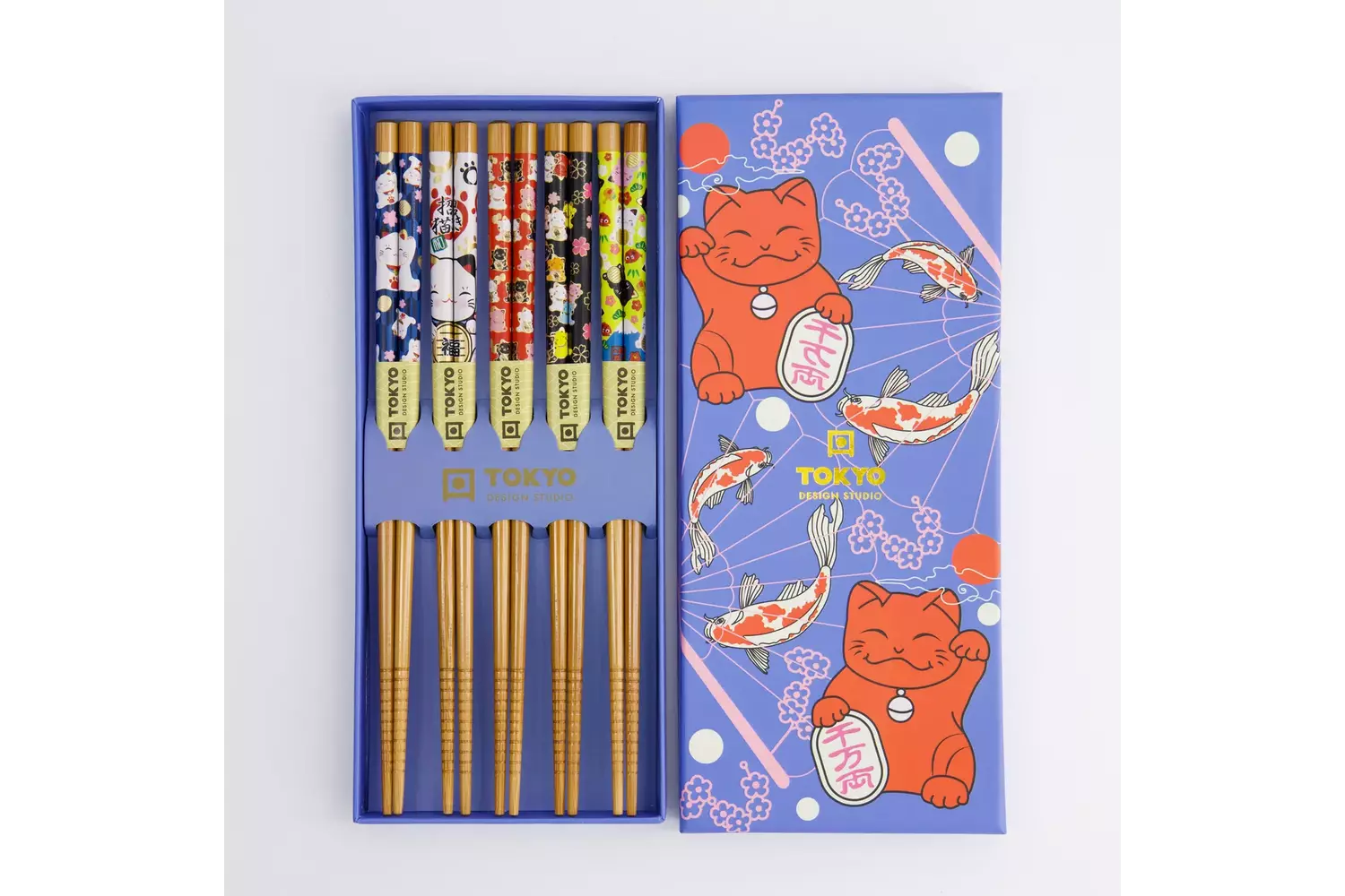 Tokyo Design Studio - Chopstick Giftset/5 Lucky Cat/Carp 10 sets