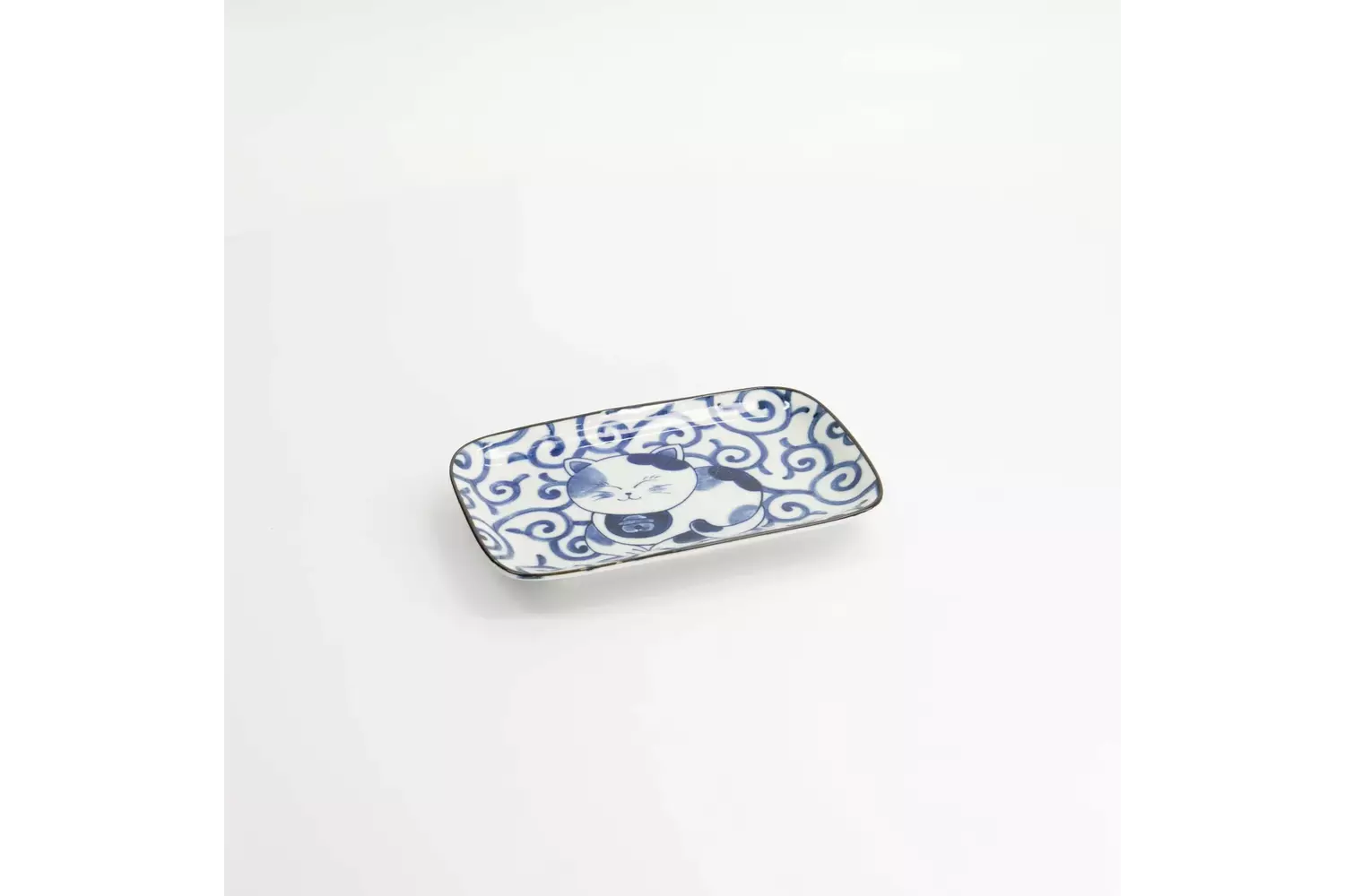 Tokyo Design Studio - Kawaii Rectangular Plate Cat Neko 16.3x10.2cm E 6pcs
