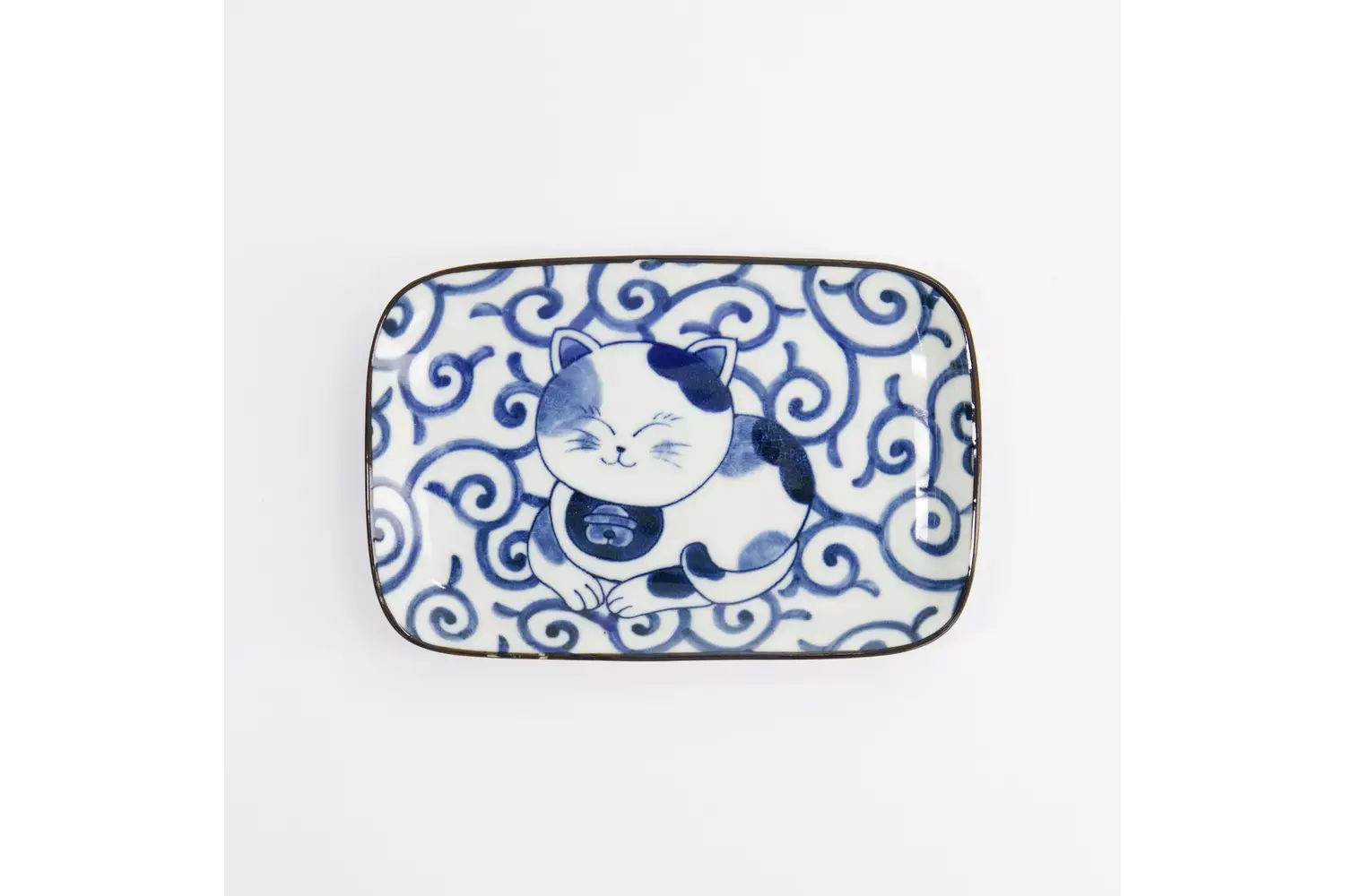 Tokyo Design Studio - Kawaii Rectangular Plate Cat Neko 16.3x10.2cm E 6pcs